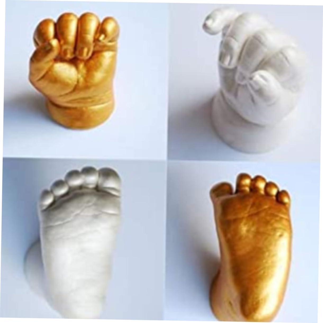 Newborn Baby Hand Casting Kit Plaster Powder for 3D Keepsake Molding, Baby Foot and Handprint Memorial Set for Infant Full Moon and Hundred Days Celebration