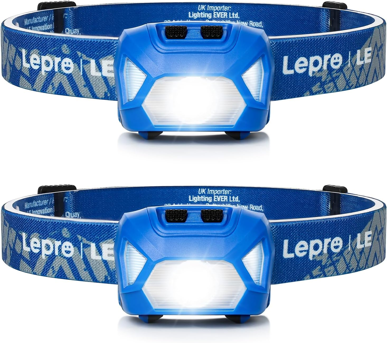 LED Headlamp Flashlights, Super Bright Head Lamp with Red Lights and 6 Modes, Compact and Lightweight, Perfect for Adults and Kids, Pack of 2, Batteries Not Included