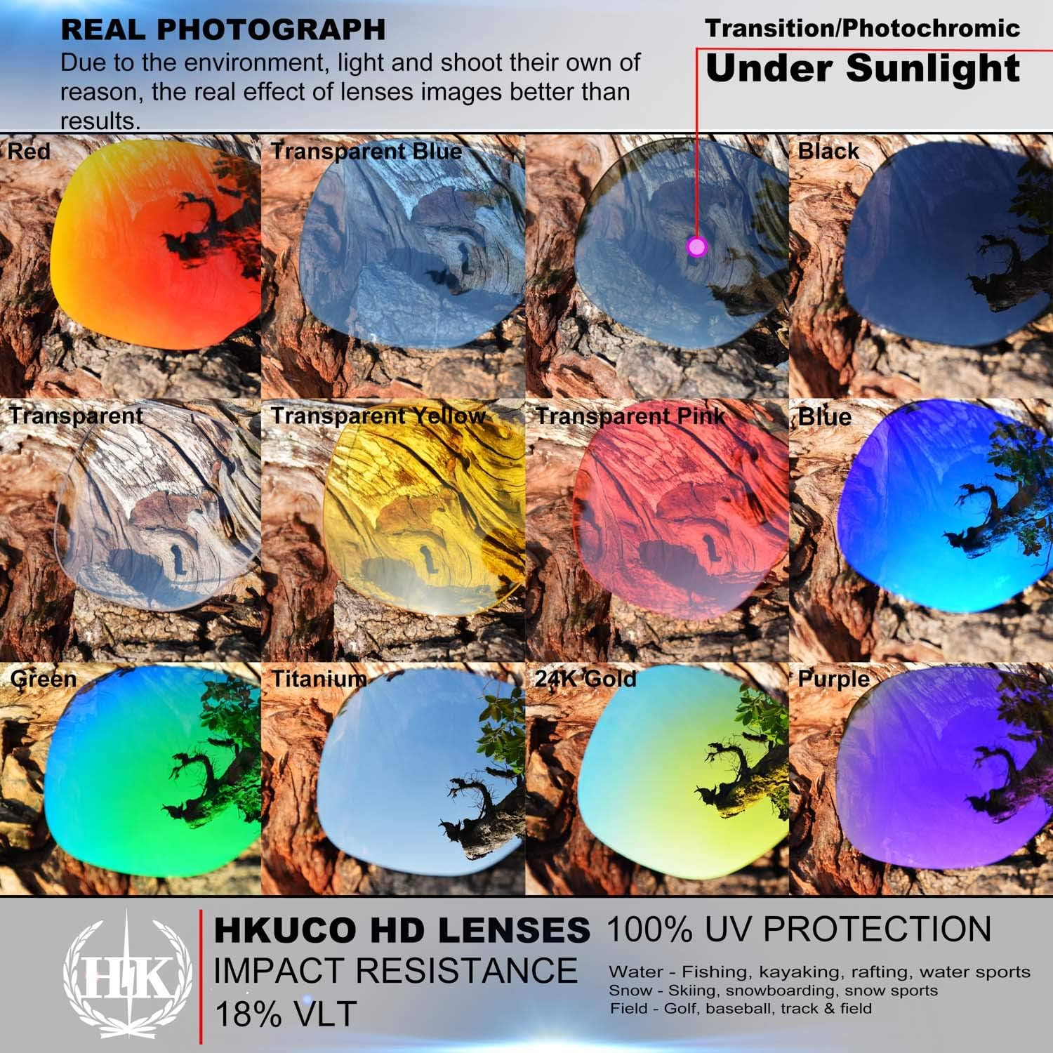Hkuco plus Replacement Lenses for Oakley Latch Sunglasses Titanium Mirror Polarized image number 4