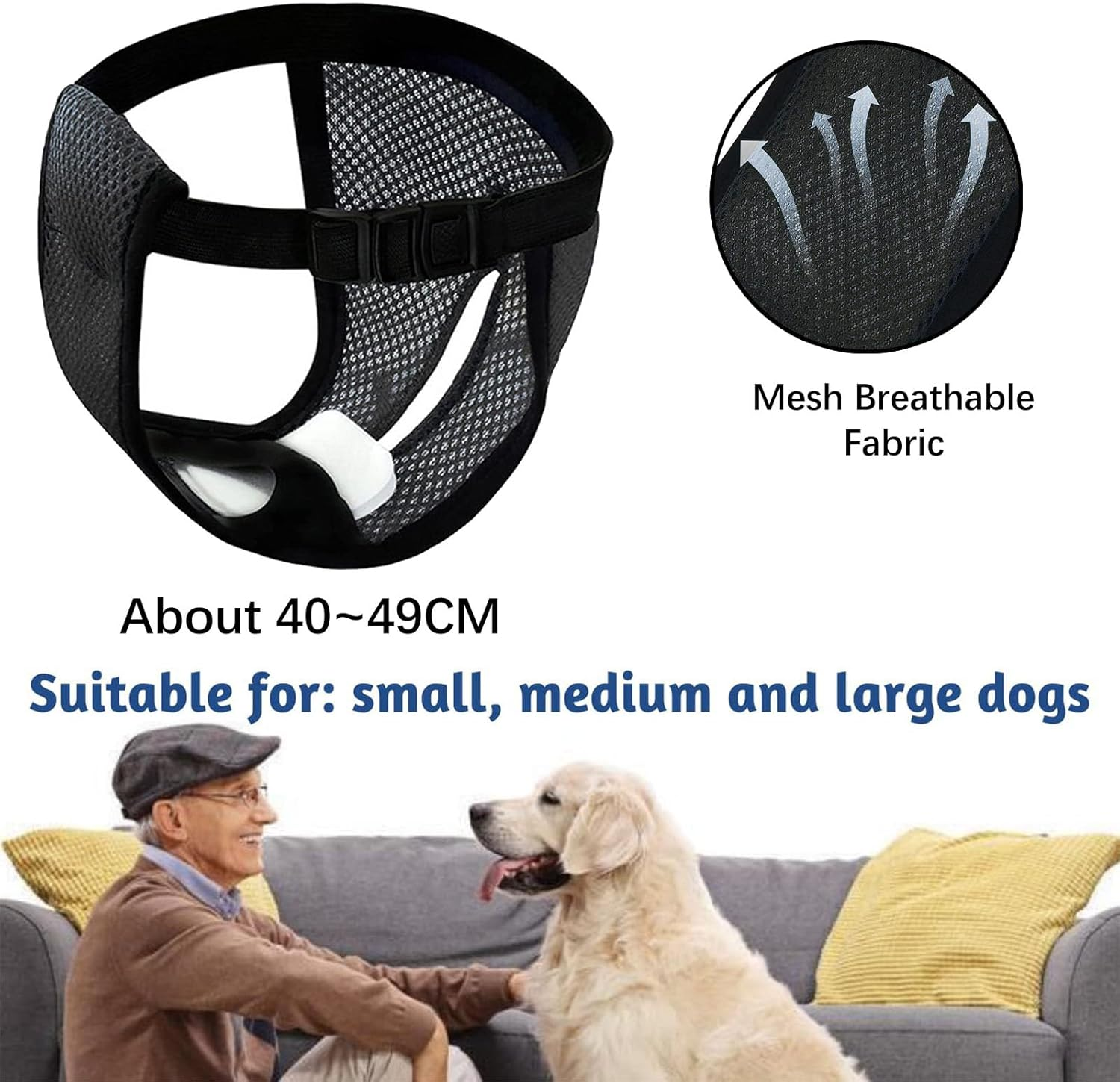 Heat Pants for Female Dogs, Protective Pants, Washable Heat Pants, Menstrual Pants for Female Dogs, Reusable Dog Nappies, Dog Trousers, Female Heat Trousers, Dog Nappies, Black image number 6