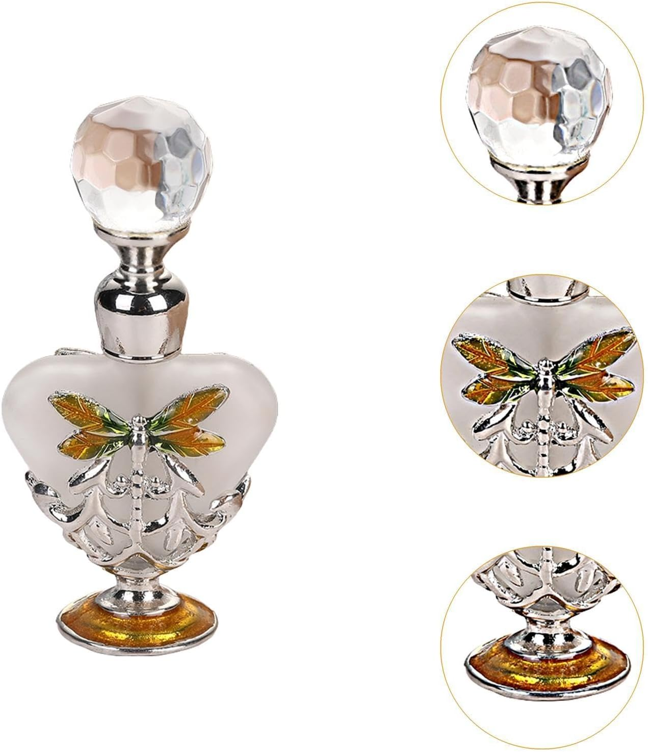 Kokiya Perfume Bottle 5Ml Small Travel Glass Perfume Bottle Decorative Fancy Essential Oil Bottles, Yellow image number 6