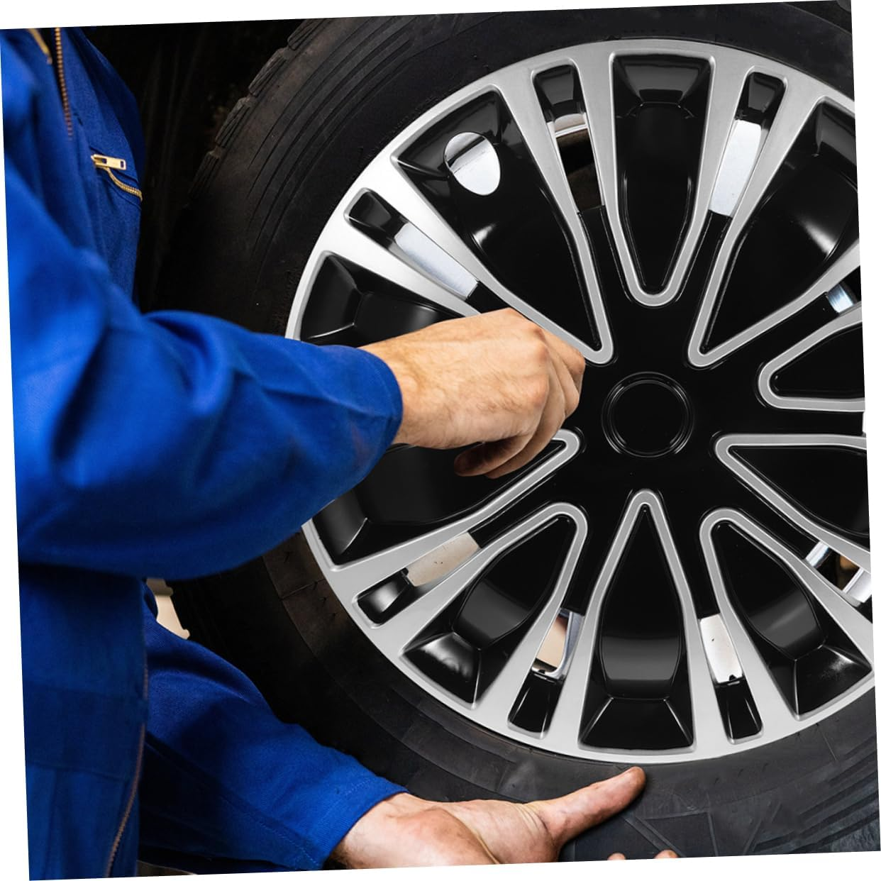 BUGUUYO 2Pcs Car Hubcaps Decorative Wheel Rim Covers Automotive Wheel Hubcaps Car Interior Accessories Easy DIY Install image number 5