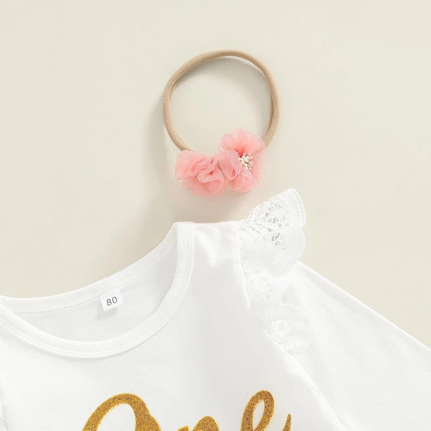 Baby Girl First 1St Birthday Cake Smash 3 Piece Outfit Set - Onesie + Tulle Skirt + Headband image number 3
