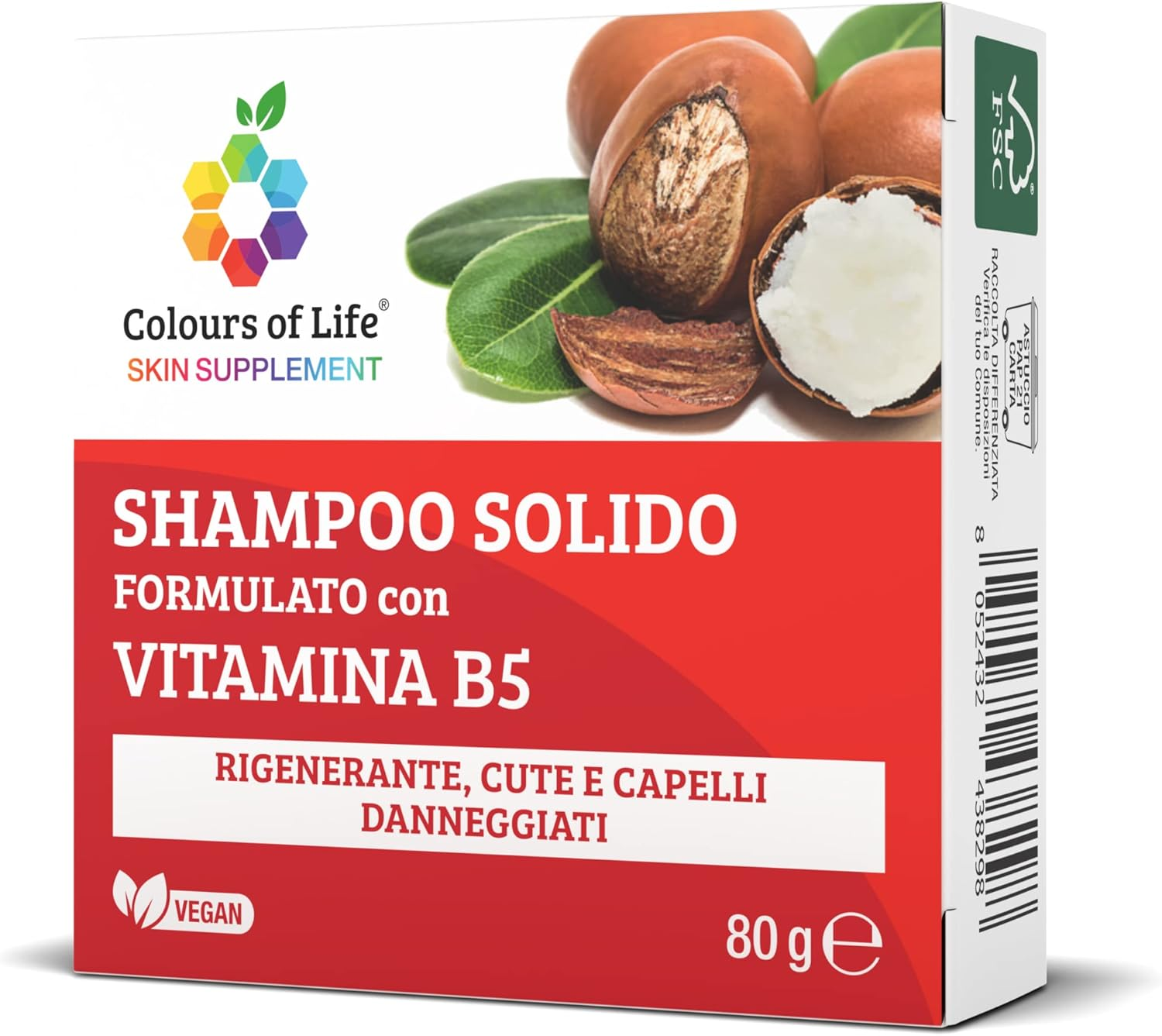 Colours of Life Skin Supplement Vitamin B5 Solid Shampoo 80 G image number 3