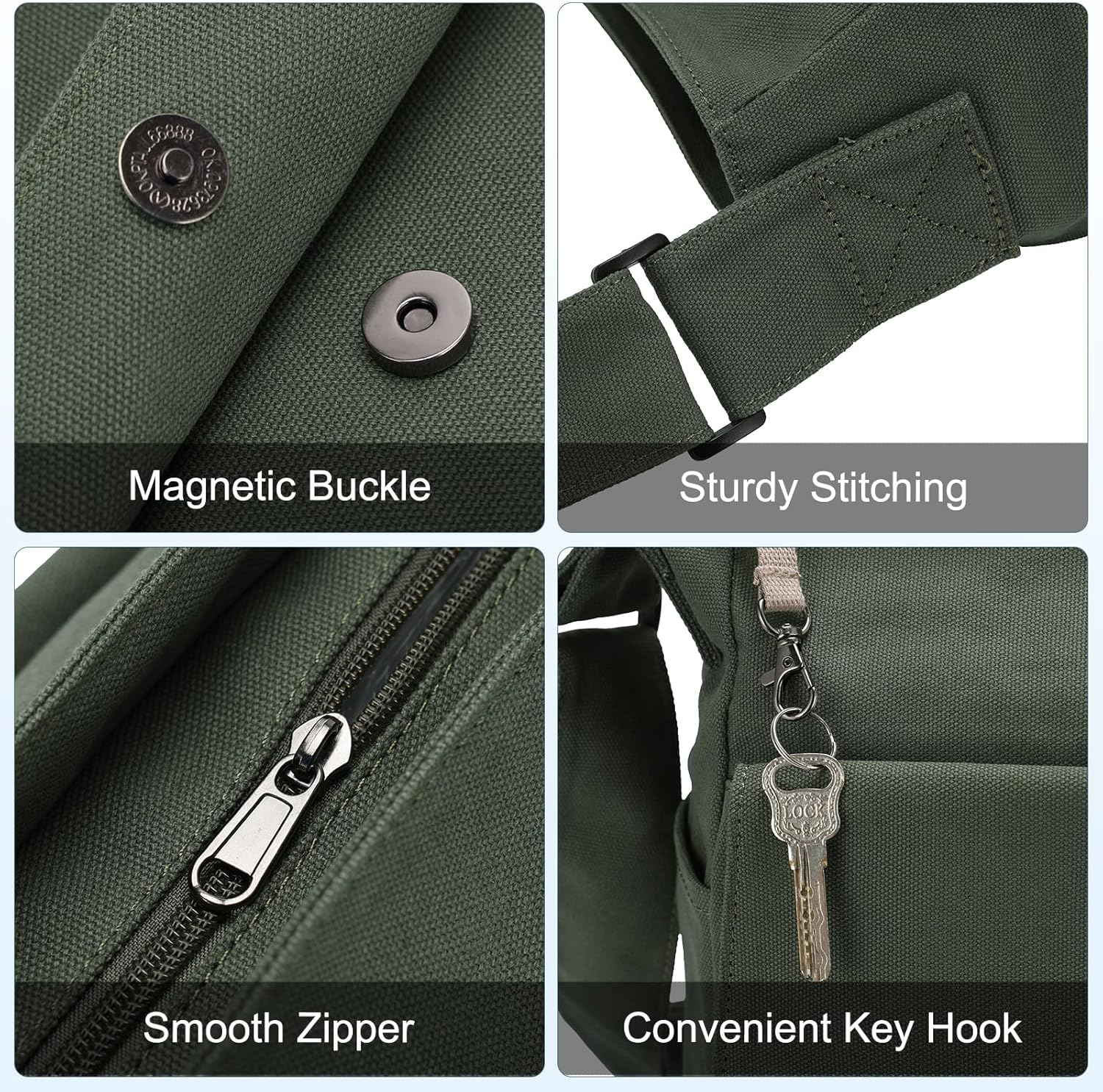 Canvas Messenger Bag,Chase Chic Large Laptop Crossbody Sholder Satchel Work College Tote Bag for Men Women