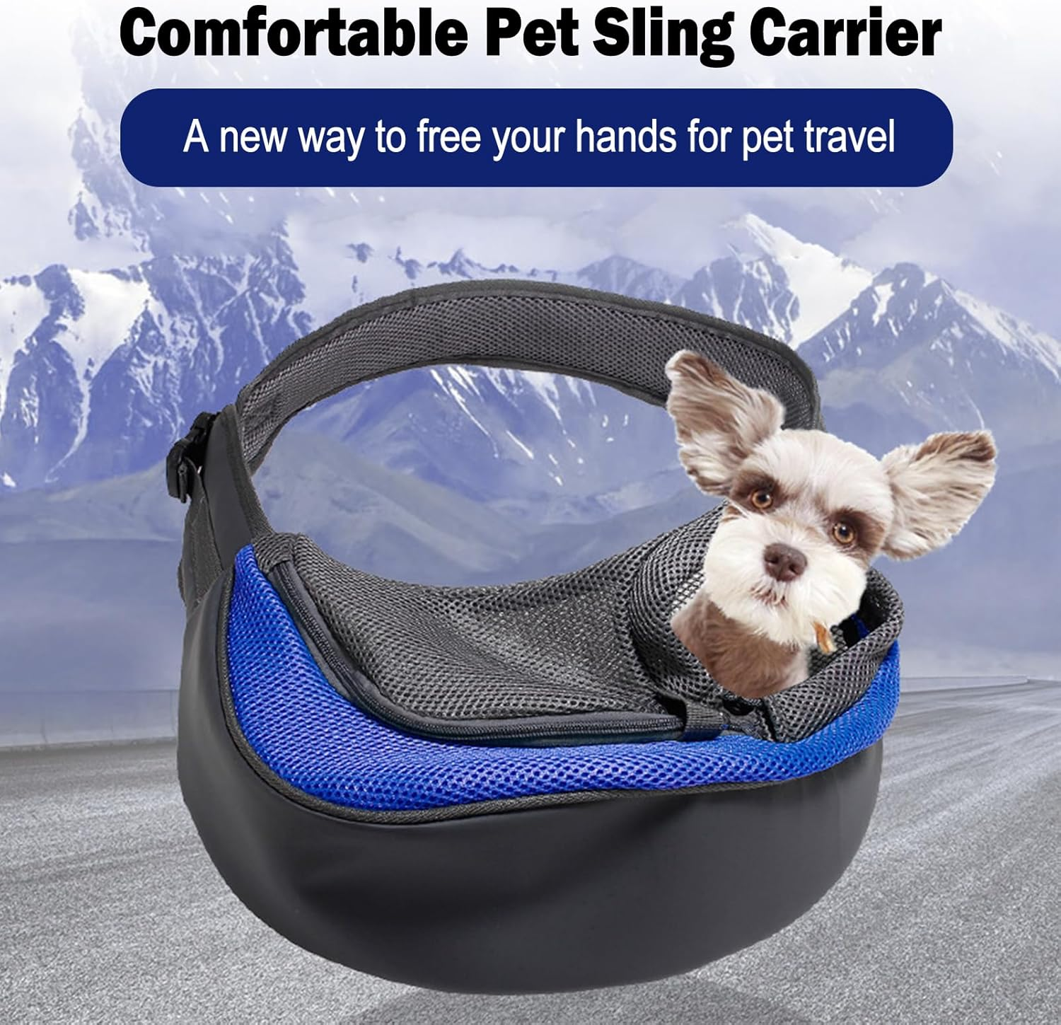 Gecheer Anti-Theft Shoulder Bags, Dog Carrier Bag for Pets, Shoulder Bag, Cross Body Back, Breathable Mesh, Safe for Small Dogs, Cats, Carry Bag, Bag (Blue) image number 6