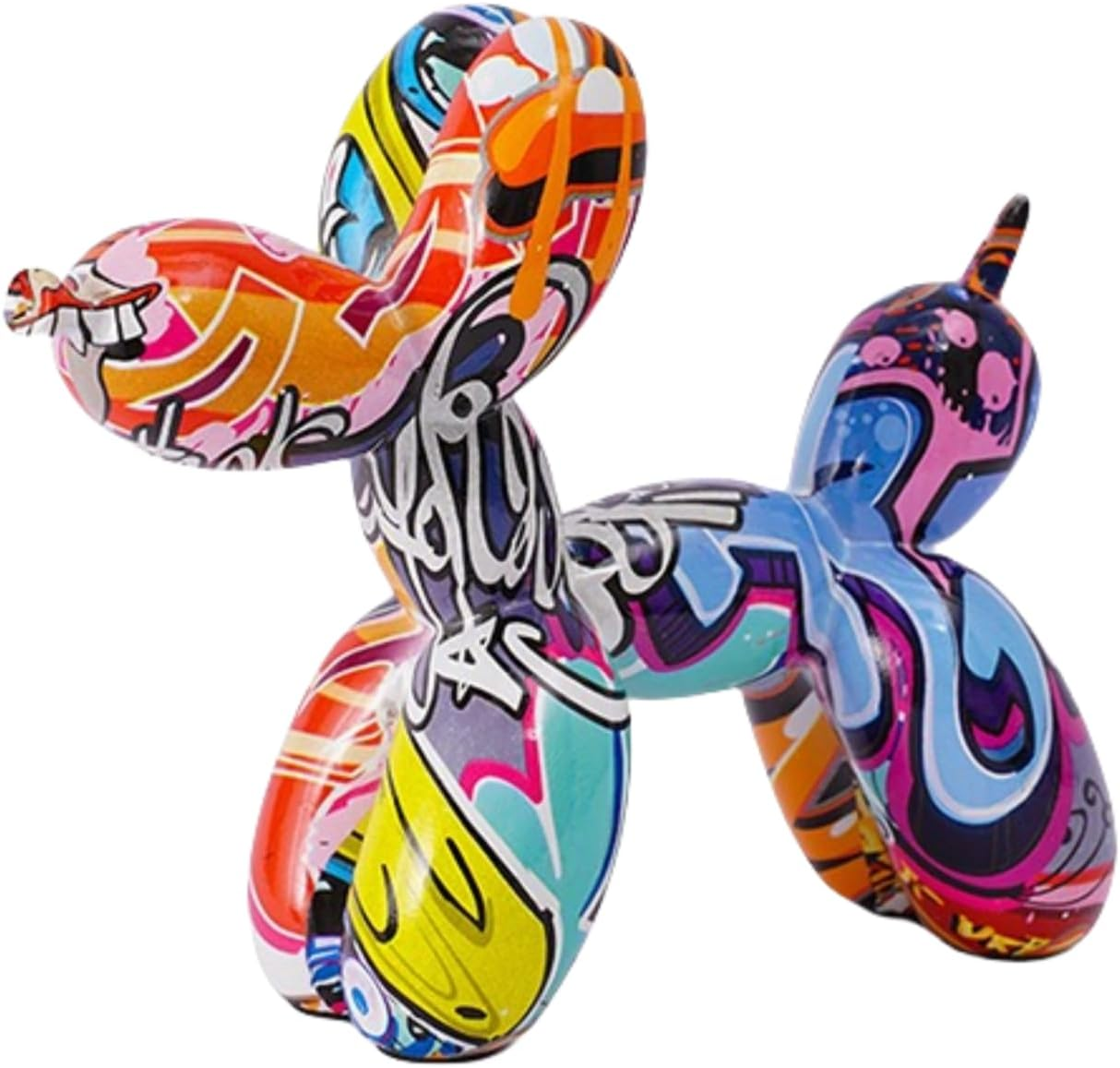 Statue Colorful Graffiti Balloon Dog Ornaments Creative Home Decoration Office Ornaments - Graffiti