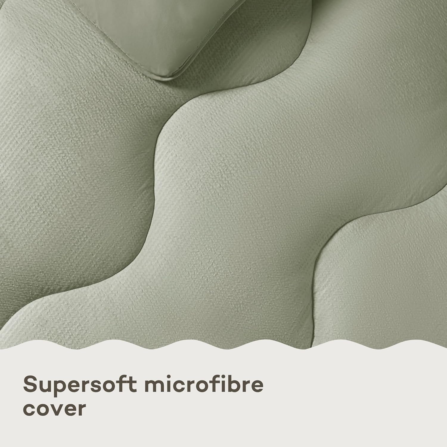 Night Lark - Coverless Duvet - Seersucker Collection - Soft Touch Luxury Bedding - Machine Washable - Hypoallergenic (Olive Green, 4.5 Tog - King) image number 6