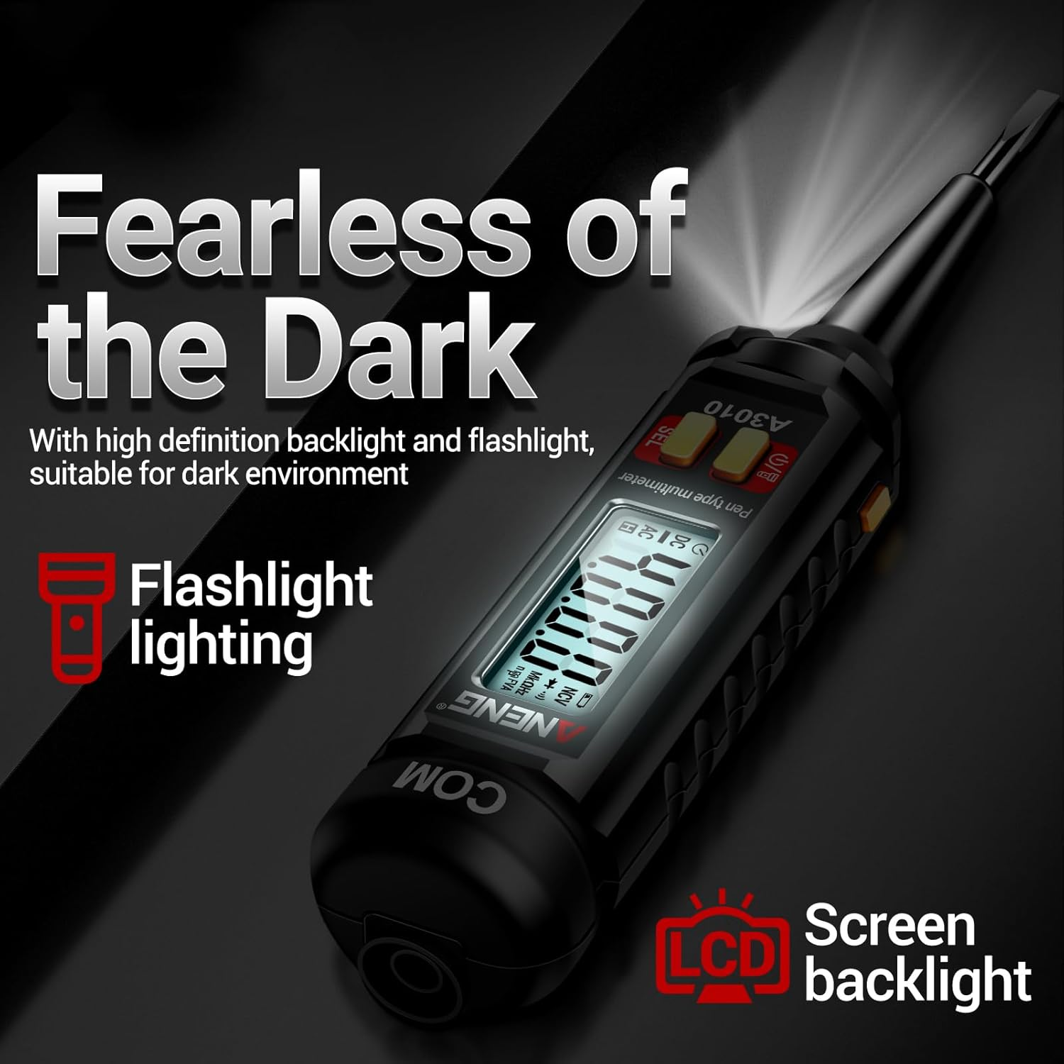 A3010 4000 Counts Pen-Type Multimeter True-Rms Backlight Multi Meter Digital Auto Range Tester LCD Electrician Tools image number 1