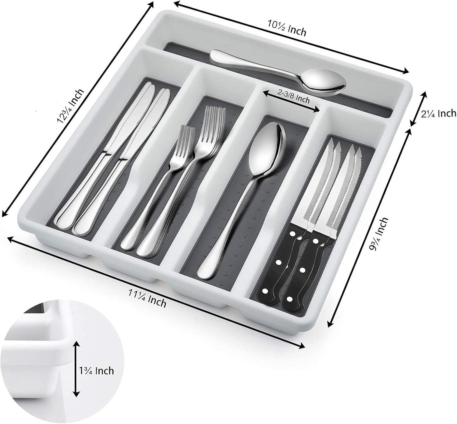 Cutlery Set with Organizer, 24-Piece Silverware Set with Steak Knife, Stainless Steel Flatware Set Service for 4 image number 5