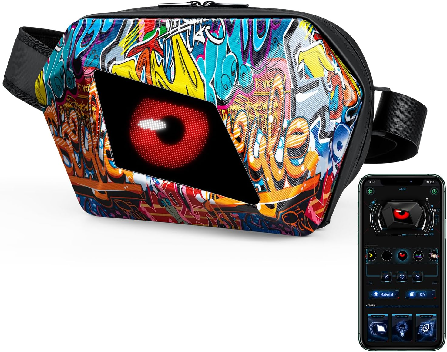 Gelrova Knight LED Motorcycle Backpack, Hard Case Riding Backpack DIY Motorbike Luggage Laptop Bag Waterproof, 19Inch