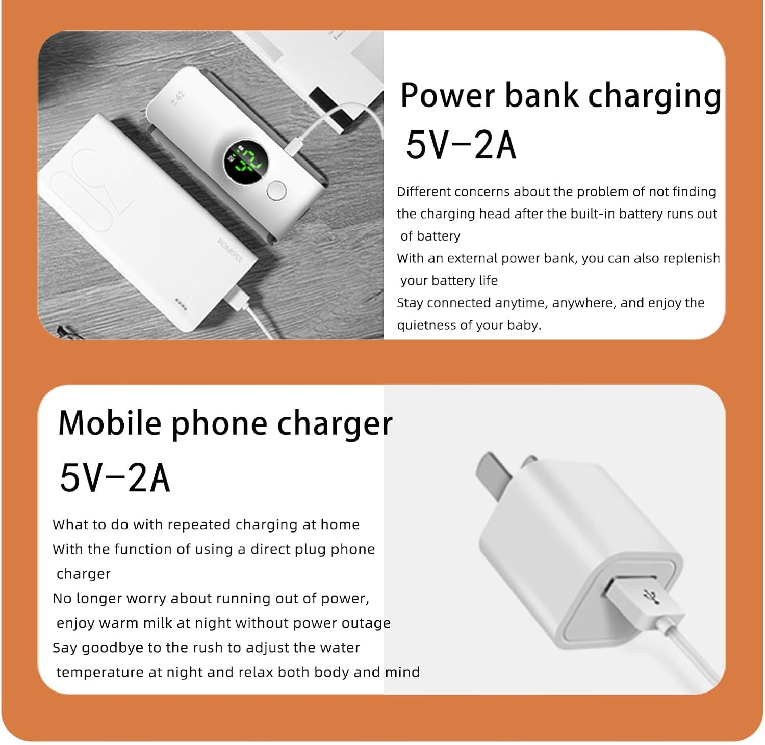 Portable Bottle Warmer, 6000Mah Infant Bottle Warmer for Travel, Portable Baby Bottle Warmer,Fast Heating and 48H Warm image number 6