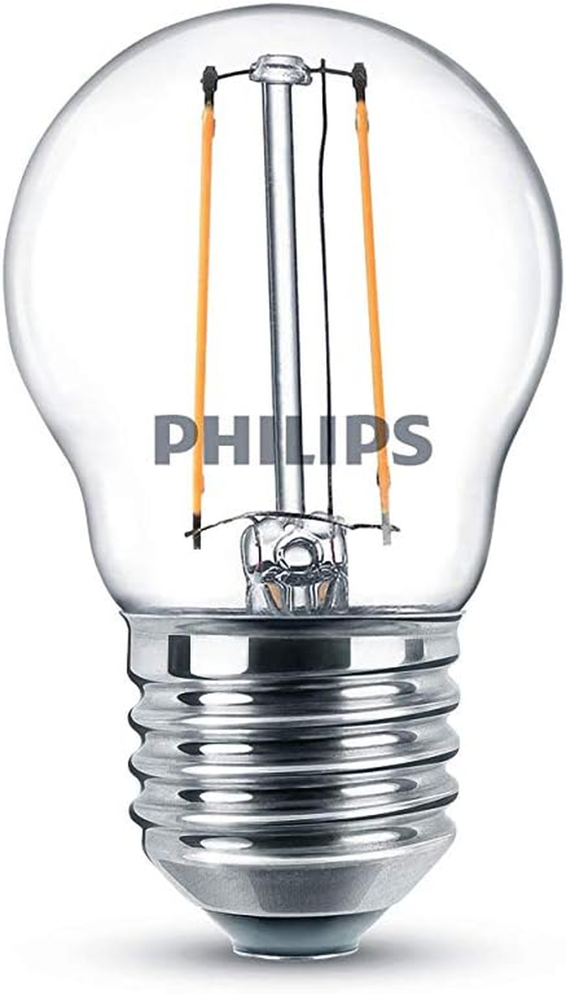 Philips LED Premium Classic P45 Clear Light Bulb 2 Pack [E27 Edison Screw] 25W, Warm White 2700K, Non Dimmable image number 1