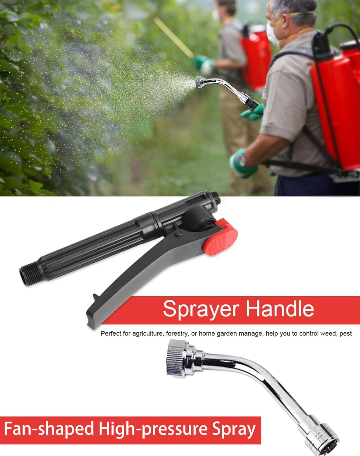 Agricultural Spray Nozzles Fan-Shaped High-Pressure Atomization (1 Nozzles) |Sprayer Trigger Handle | Sprayer Trigger Replacement for Garden & Agriculture Watering Irrigation(2-Pack) image number 2