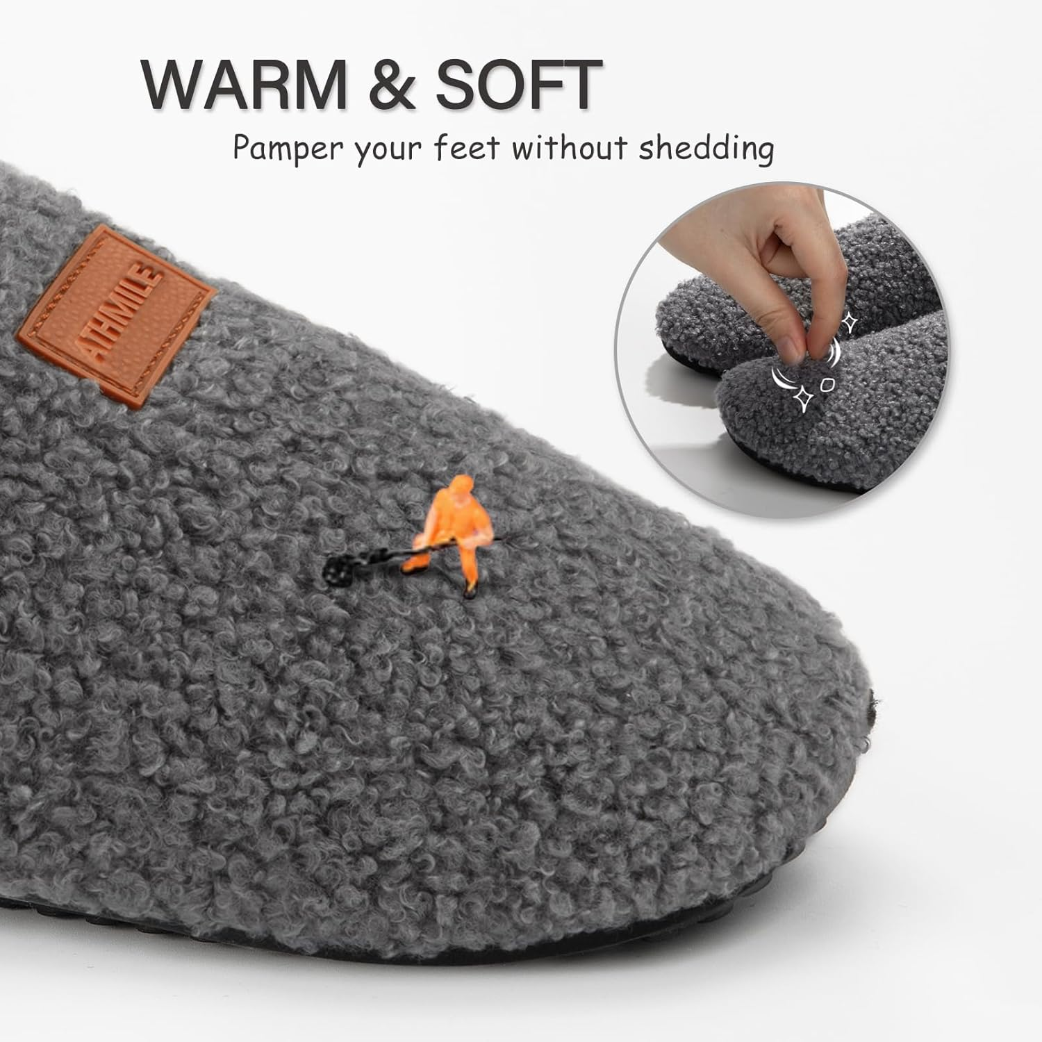 ATHMILE Slippers for Women Men House Slippers Slip on Barefoot Shoes Slipper Socks Slippers for Indoor Bedroom Yoga Outdoor Dark Grey