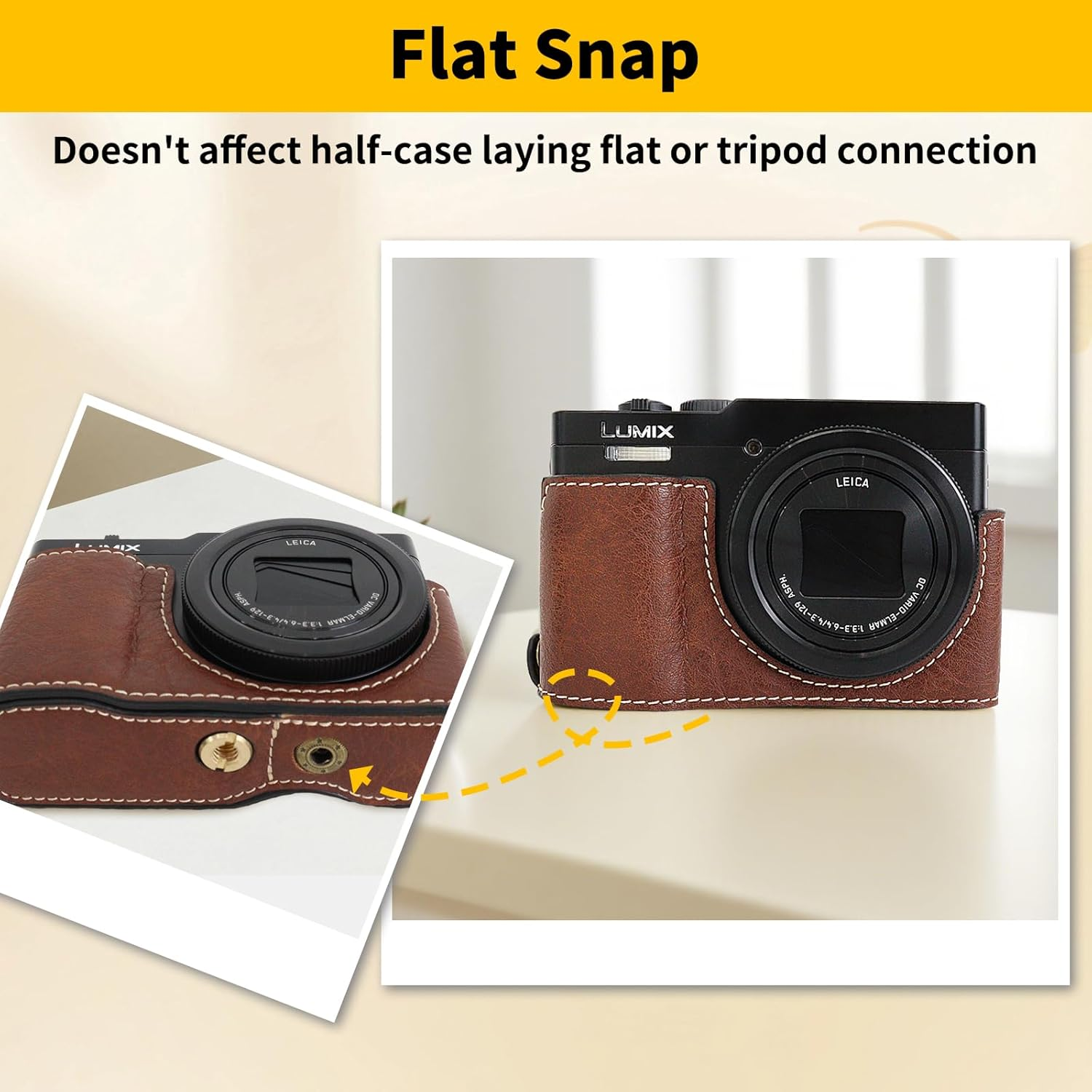 Rieibi TZ99 Camera Case, PU Leather Camera Case for Panasonic Lumix DC-TZ99/ZS99 Digital Camera, Detachable Protective Case with Adjustable Shoulder Strap, Beauty Cover - Green image number 3