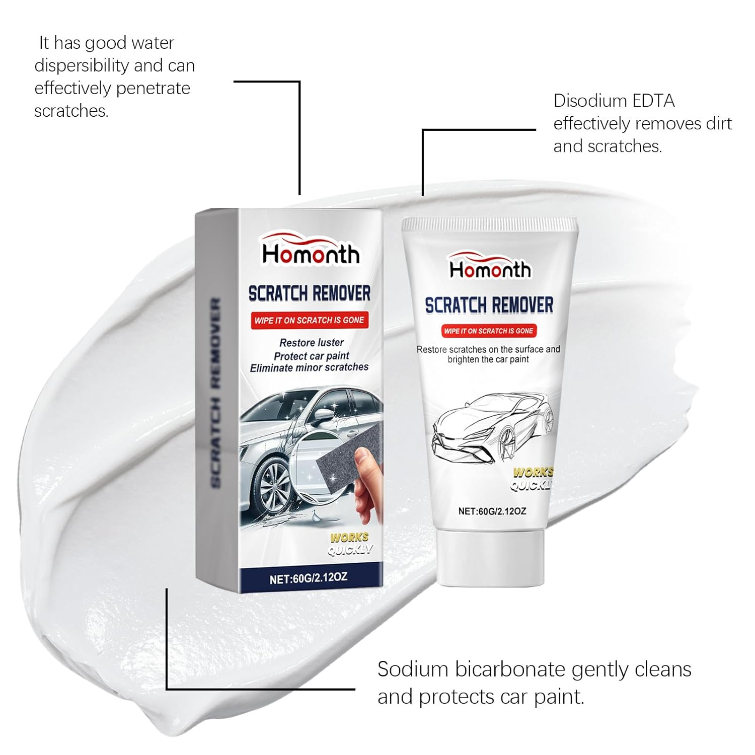 2 Pack Pro Grade Quik Scratch Remover with Nano Sparkle Cloth - 2026 Car Scratch Eraser Kit, 2 Boxes with 12 Wipes, Magic Polish Cleaning Kit for Deep Scratches & Swirls Removal