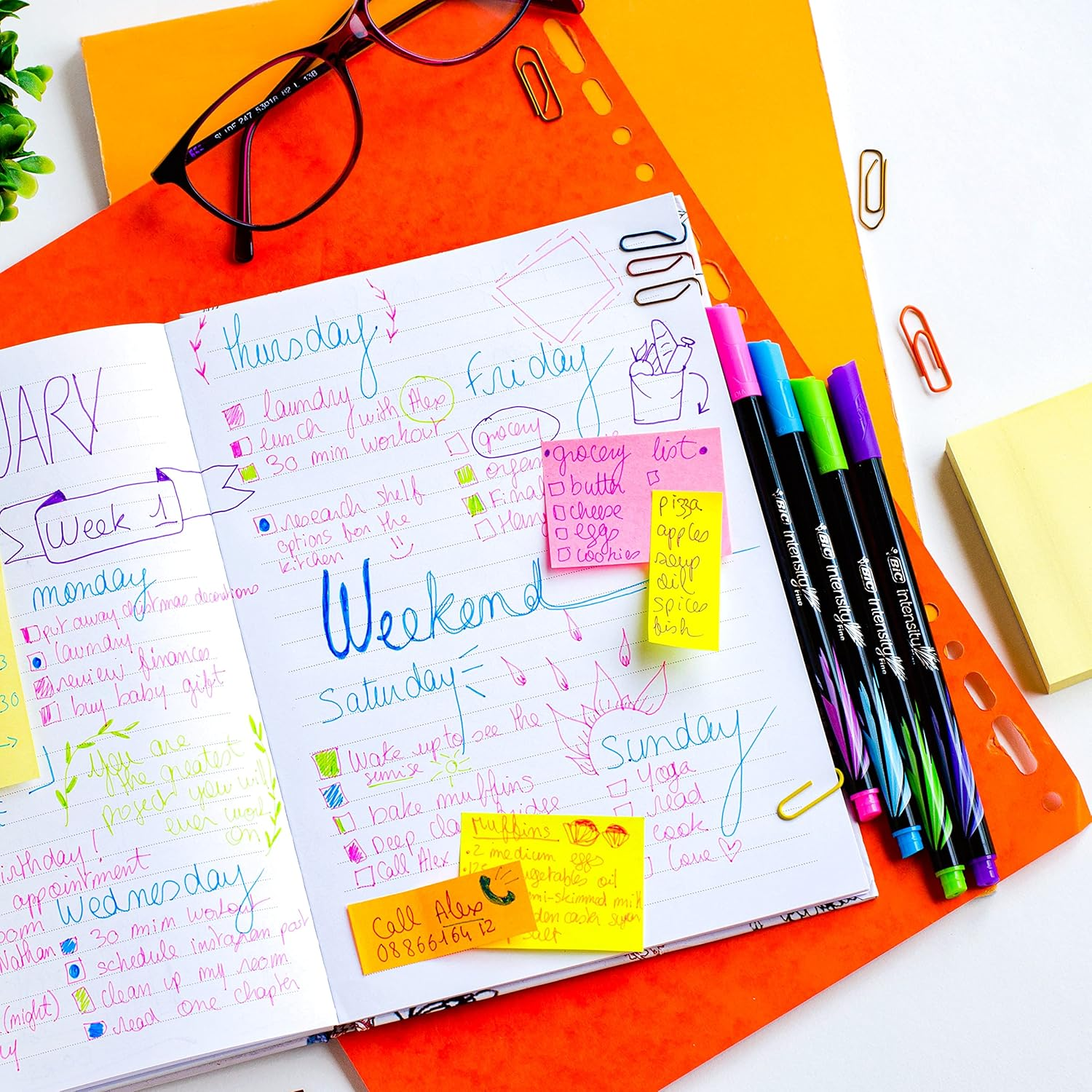 BIC Intensity Fineliner Felt Tip Pen Fine Point (0.8 Mm) - Assorted Colours, Pack of 4 Fineliner Pens, 942082 image number 6