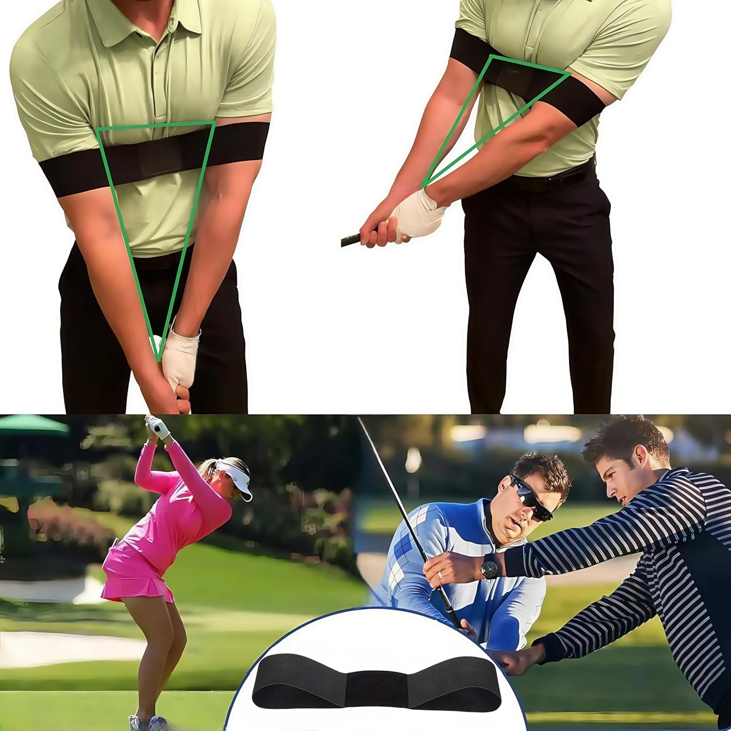 3 Pcs Golf Swing Arm Band Training Aid,Wizefolk Swing Correcting Arm Band,For Golf Beginners Unisex,Improving Gesture,Forming the Correct Muscle Memory