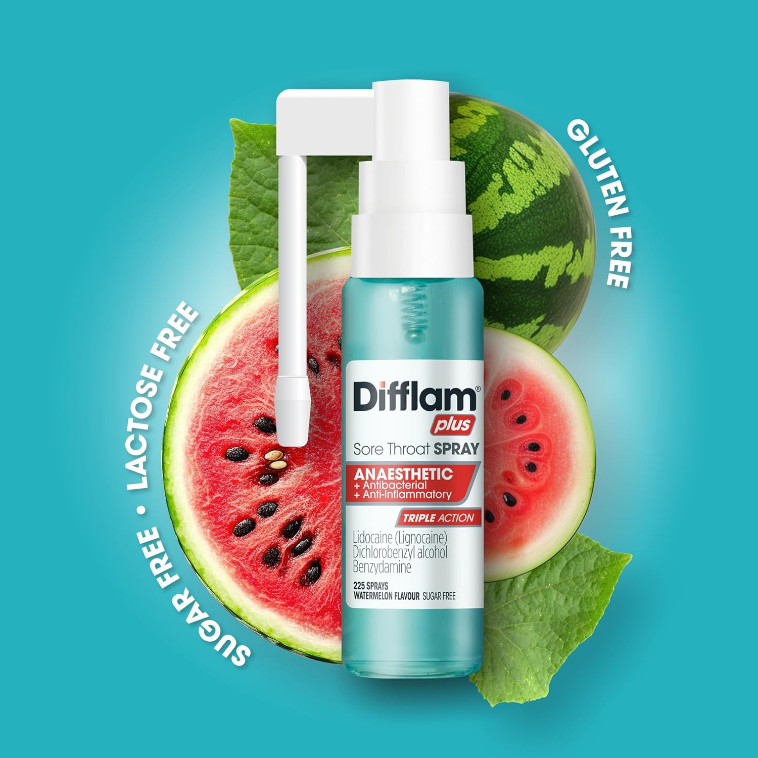 Difflam plus Sore Throat Spray 30 Ml, Watermelon