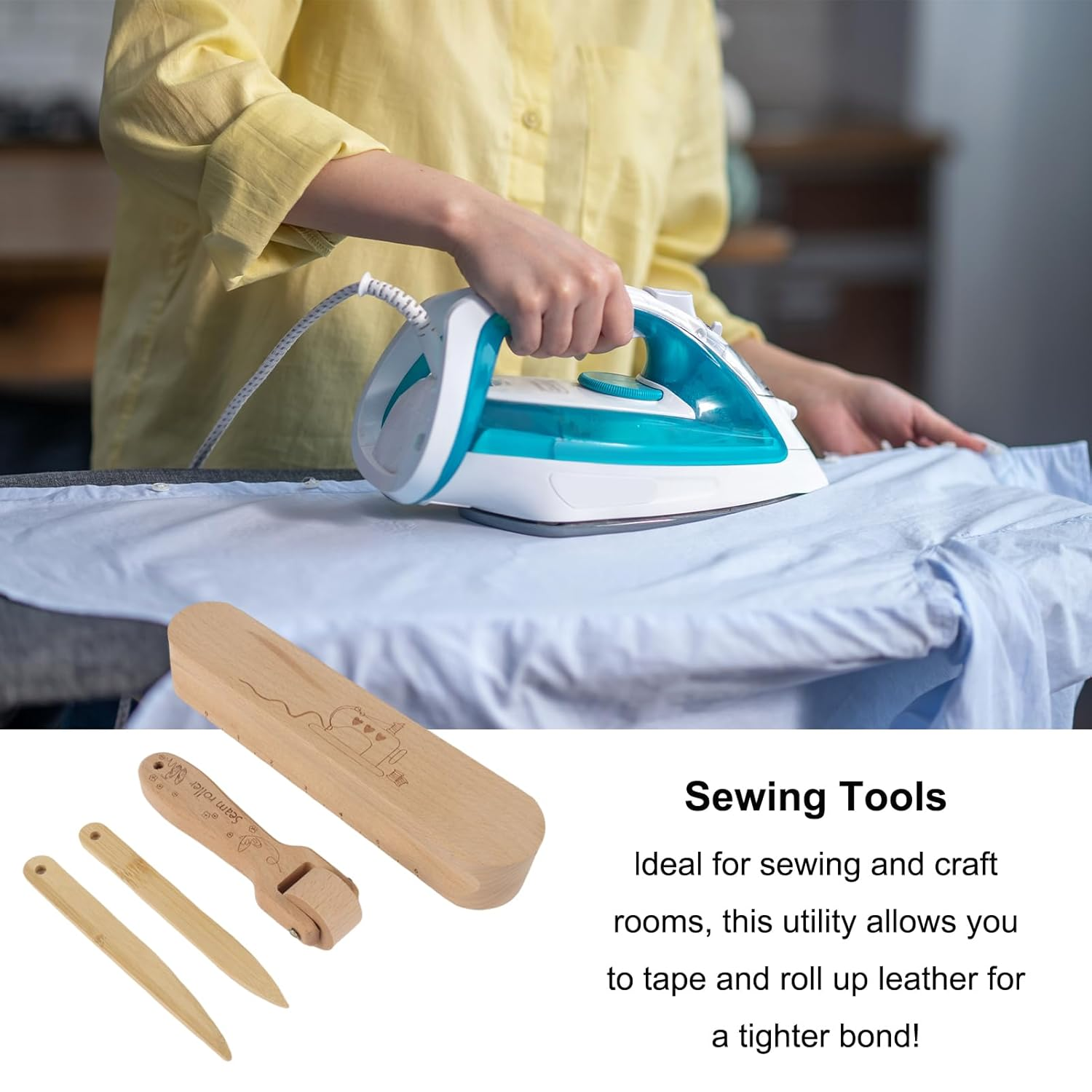 4Pcs Tailor'S Clapper Set, Hardwood Seam Presser Tool for Quilter Pressing & Flattening, Sewing Wood Clapper image number 5