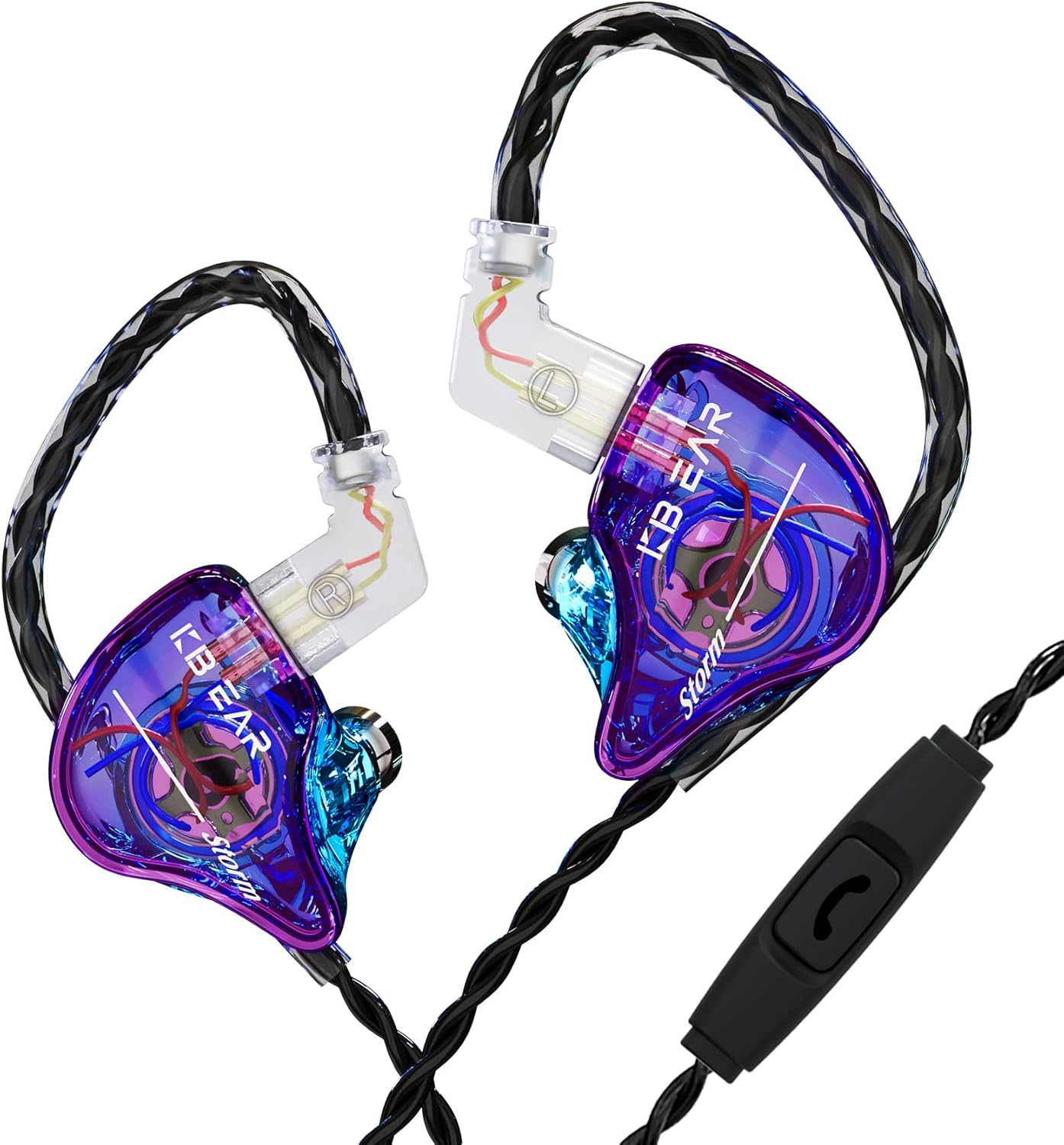 Keephifi KBEAR Storm Stage Earphones HD Micrphone, in Ear Monitors Headphones Dynamic Driver in Ear Earbuds,Professional Earbuds Wired for Musicians Singers Guitarist Drummer Pianist(Purple with Mic)
