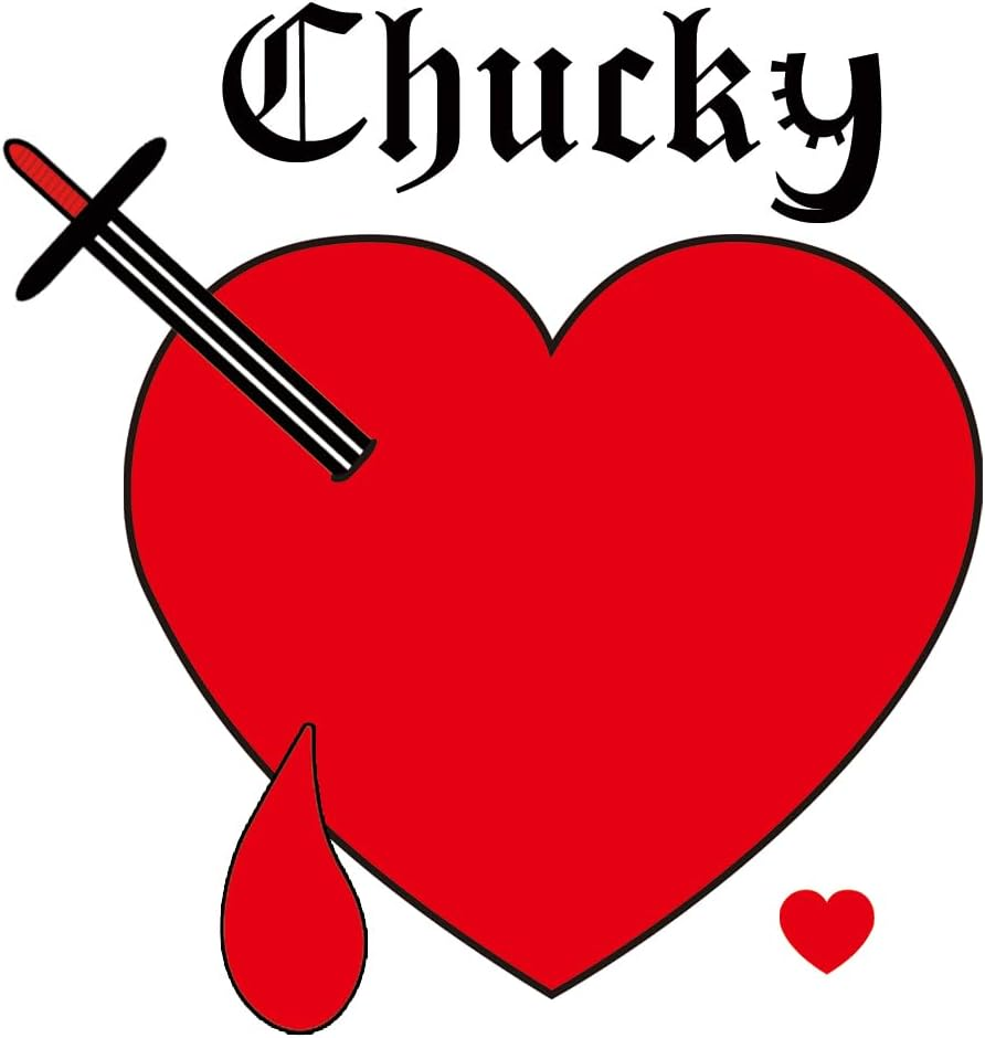 PADOUN Chucky Heart Tattoo, 6-Sheet Bride of Chucky Heart Temporary Tattoos for Adults Kids Halloween Costume Parties Cosplay image number 5
