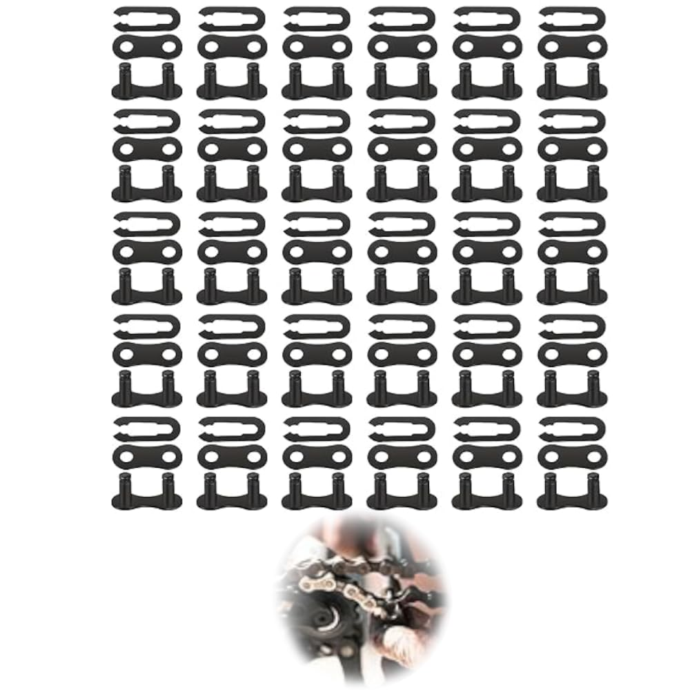 Bicycle Chain Connector Links, 30 Pack, Metal Master Links for Bike Repair, Compatible with ATV, Scooter, Karting image number 6