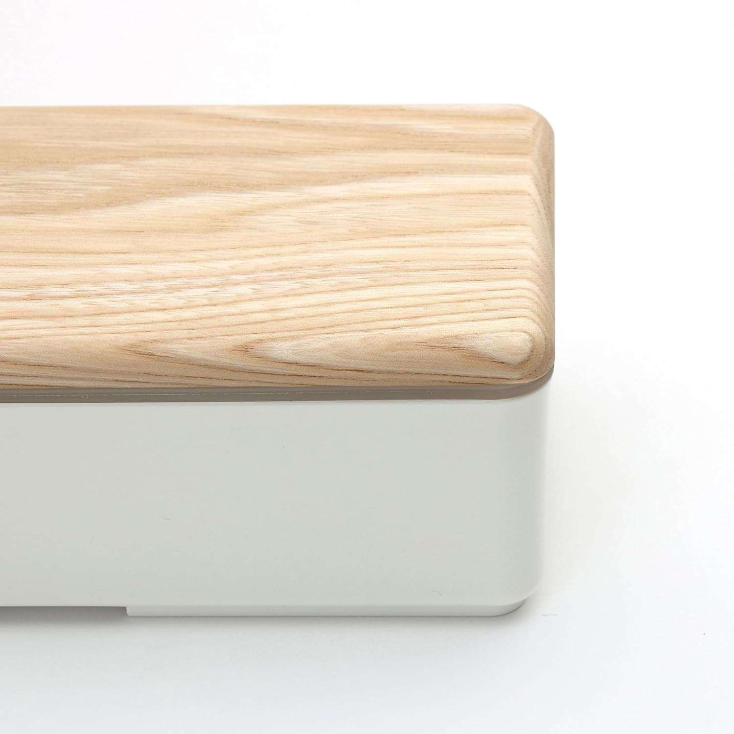 Miyoshi Seisakusho 0601-0057 Wooden Lid Lunch Box, Sen, White, Size: Approx. W 7.0 X D 3.4 X H 2.4 Inches (17.8 X 8.7 X 6 - White image number 2