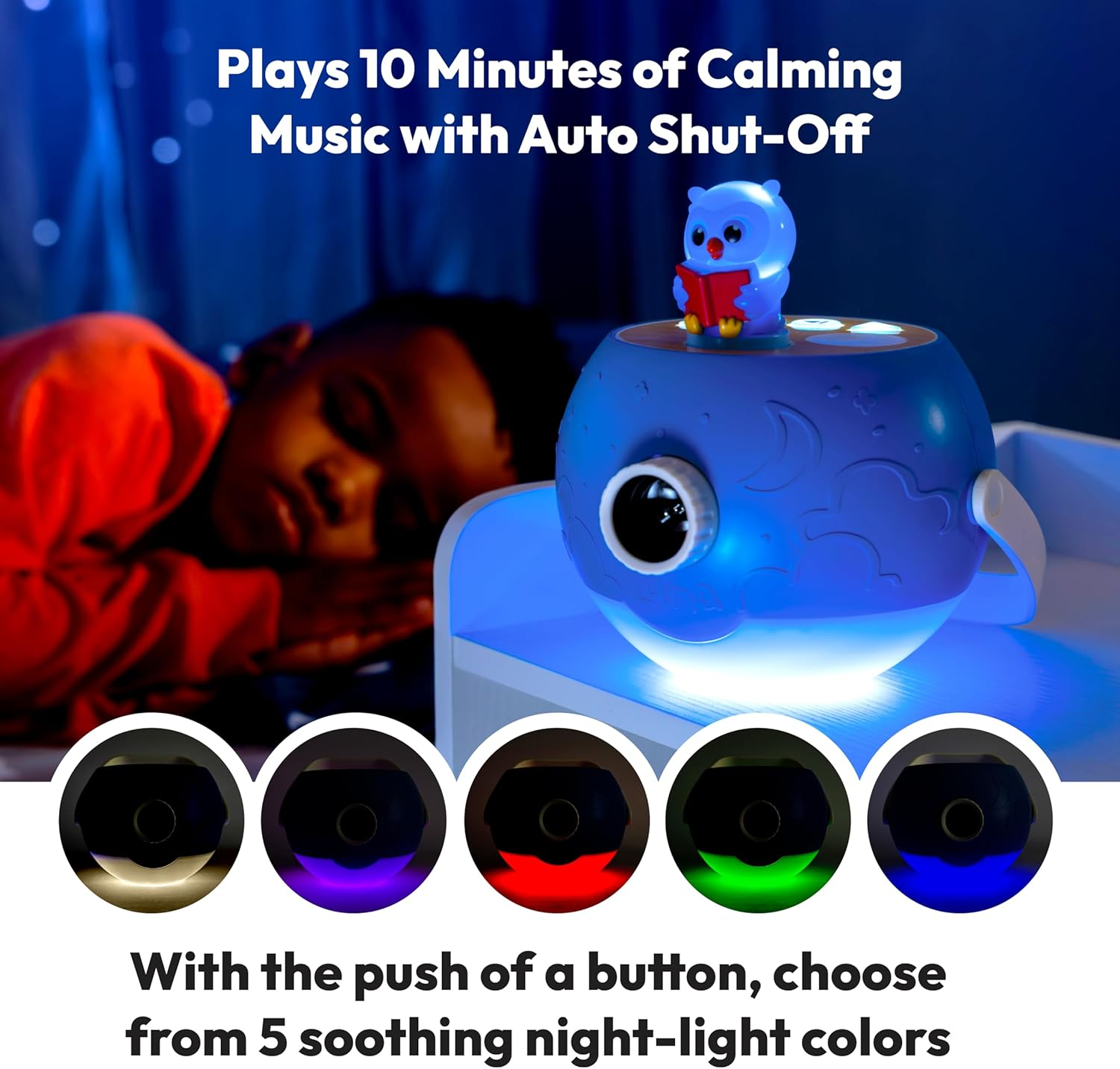 Kids Book Projector - 5 Read-Aloud Stories, 5 Songs, Night Light & Soothing Dream Music | Children Ages 3+ Storytime Projector for Kids & Toddlers | Educational Toys, Owl image number 2