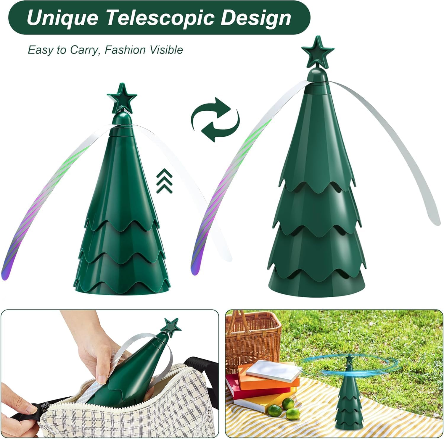 Fans for Tables, Repellent Outdoor Indoor Keep Flies Away, Table Top Fan Fly Spinner with Holographic Blades for Picnic Patio Home (3 Pack)