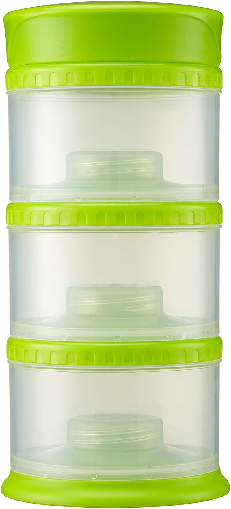 Innobaby Packin' Smart Stackable and Portable Storage System for Formula, Liquid, Baby Snacks and More. 3 Stackable Cups in White. BPA Free. - White image number 6