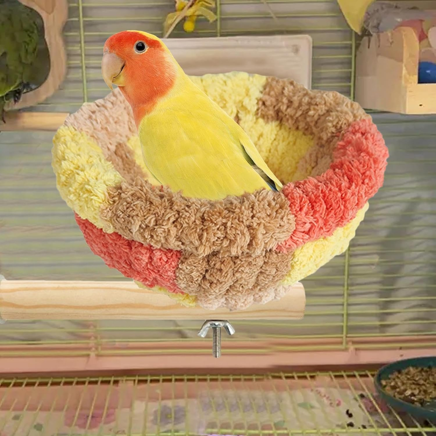 Bird Nest for Cage, Flannel Parakeet Bird Nest Perch, Warm Bed Nesting Cockatiel Cage Accessories, Pet Supplies for Macaw Cockatoo Parrot Canary Finch Lovebird African Grey image number 3