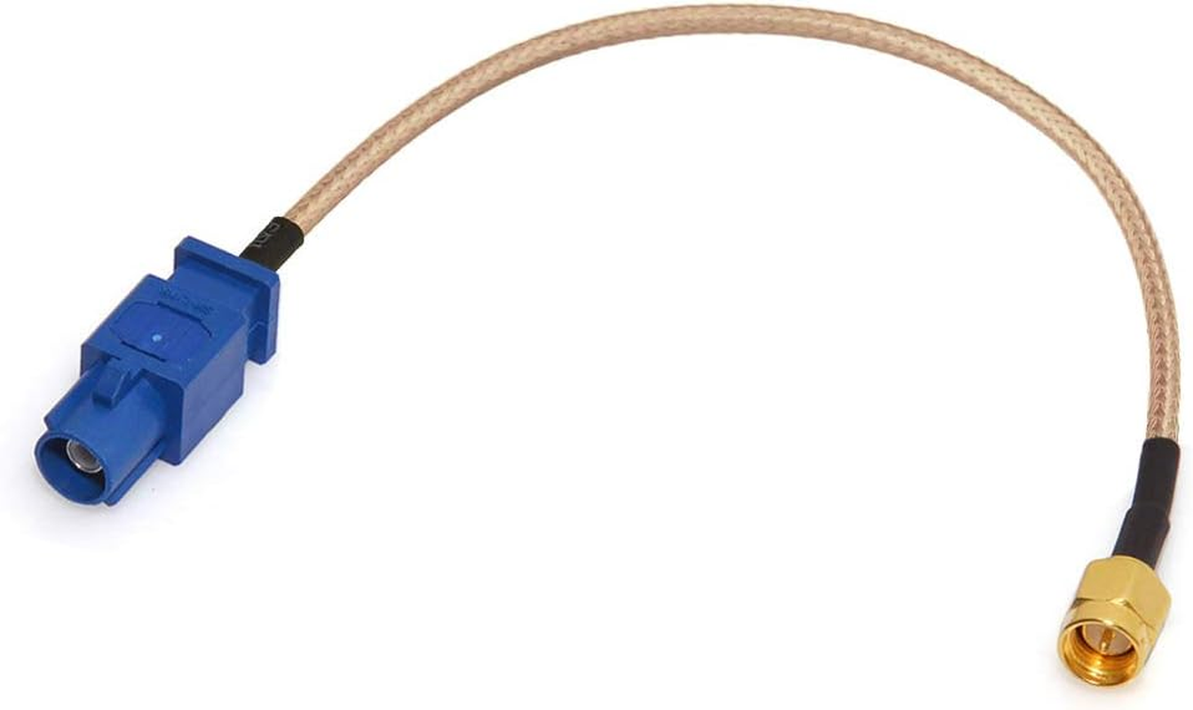 Bingfu Universal Vehicle GPS Navigation Antenna Adapter Cable,Sma Male to Fakra C Male Blue Cable 15Cm / 6 Inch,Connect Truck SUV Car Stereo GPS Navigation Head Unit to GPS Antenna image number 2