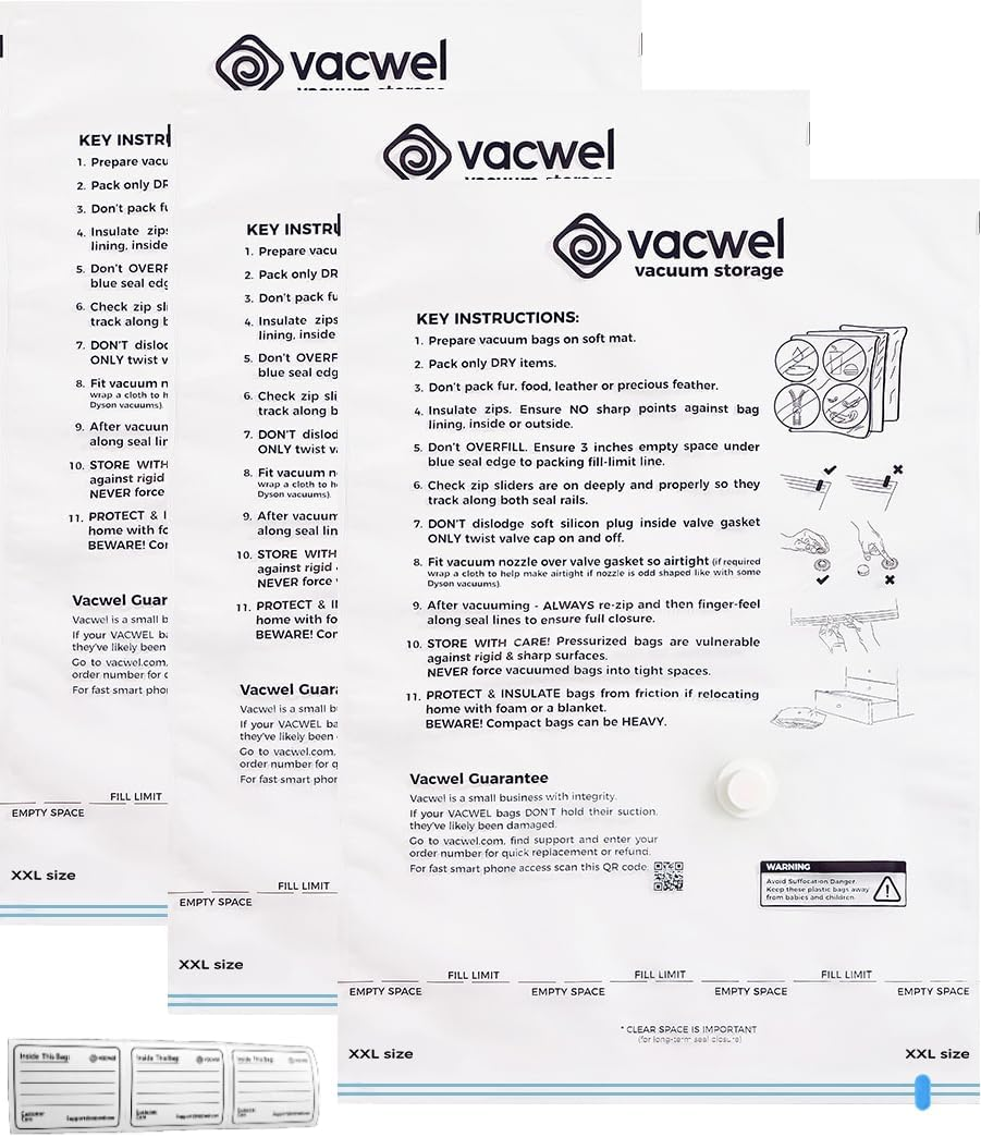 Jumbo XXL Vacuum Storage Bags, 47 X 35 Space Saver Bags for Clothes, King Comforters or a Small Mattress, Thick & Strong XXL Size image number 5