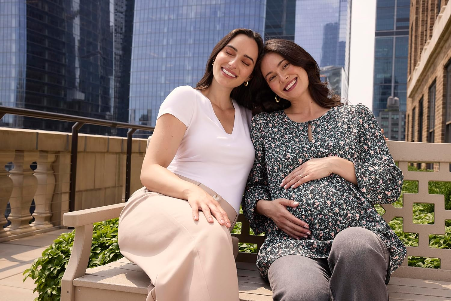 Motherhood Maternity Women'S Long Sleeve Empire Waist Keyhole Woven Pregnancy Blouse