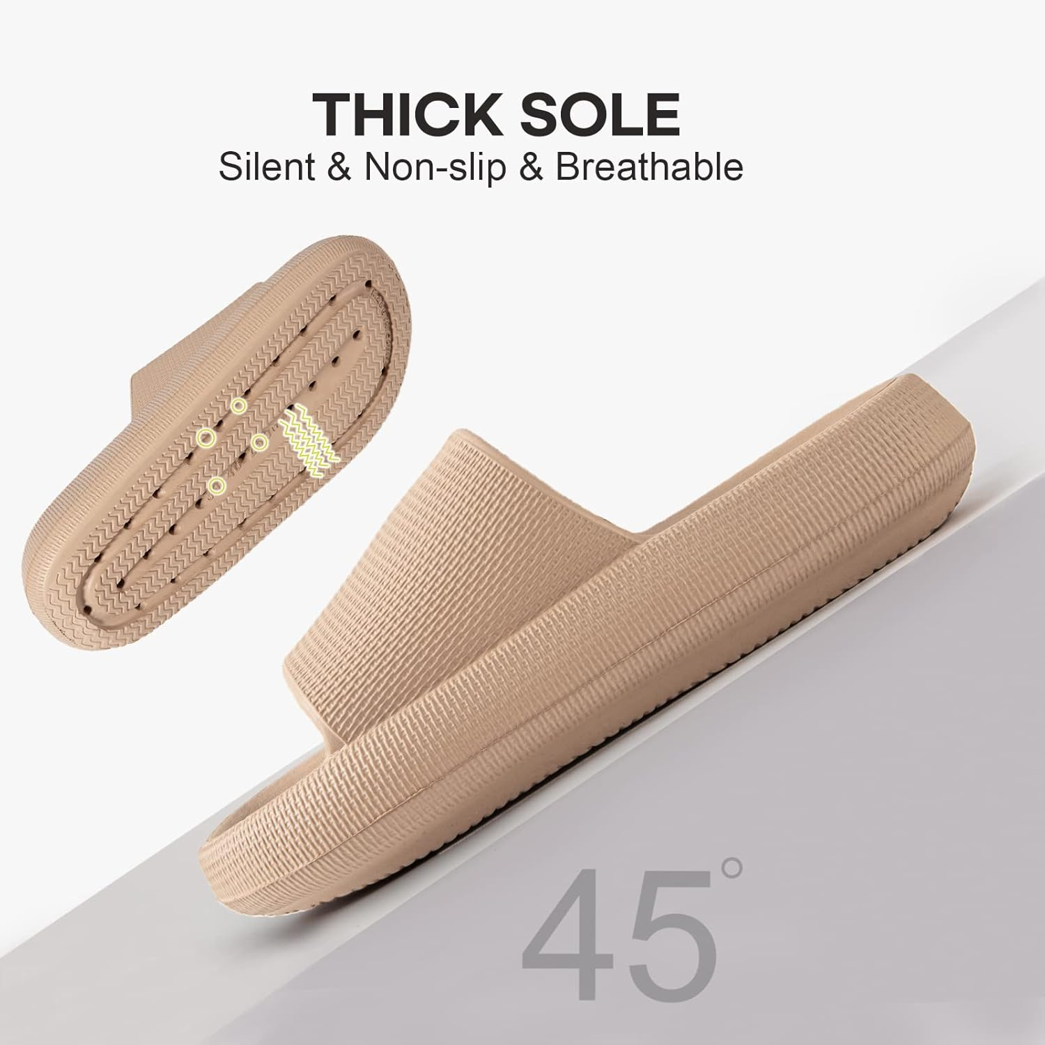 Longbay Cloud Slides for Women and Men, Comfy Pillow Slipper Shower Sandals Shoes with Arch Support for Pool Beach Home Indoor Outdoor Use image number 6