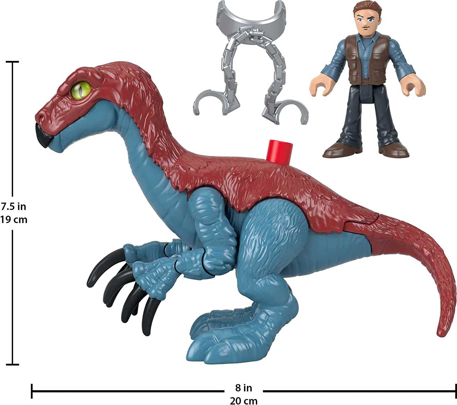 Fisher-Price Imaginext Jurassic World Dominion Therizinosaurus Dinosaur & Owen Grady 3-Piece Poseable Figure Set for Preschool Kids Ages 3 and Up image number 2