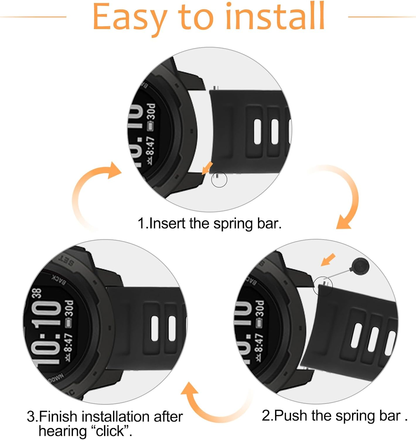 Leonids Sport Bands for Garmin Instinct/Instinct 2 Watch Bands, Soft Silicone Replacement Straps for Garmin Instinct Tide/Tractical Band - Lake Blue image number 4