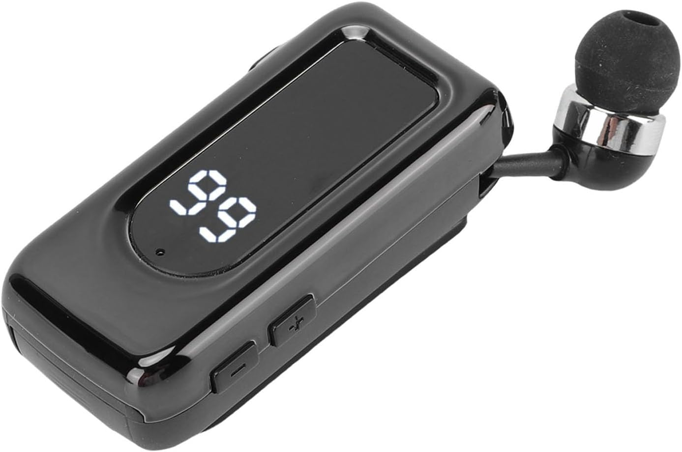 SENECESLI Smart LED Battery Indicator, Retractable BT5.4 Wireless Headphones, LED Display, Stereo Headphones with Controller (Black) - Silver image number 4