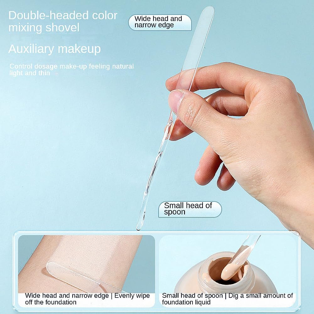 180 Degree Handheld Folding Acrylic Makeup Mixing Palette with Transparent Spatula and Felt Bag for Mixing Eyeshadow Liquid Foundation Cosmetic Pigment, and More image number 4