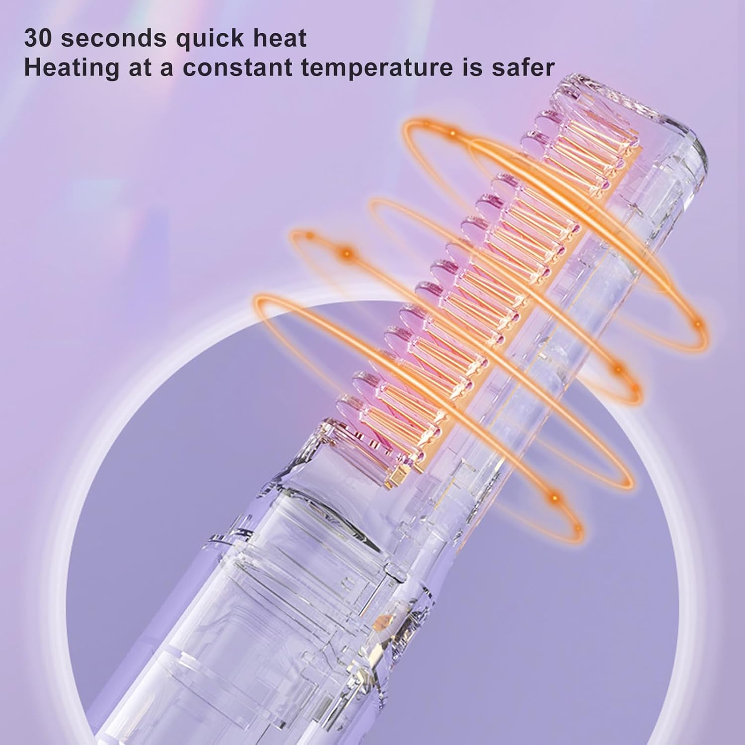 Rechargeable Mini Hair Straightener, Portable Straightening Brush, anti Scald Type C Cordless Hair Straightener with 3 Adjustable Temperature for All Hair Types (Khaki) image number 3