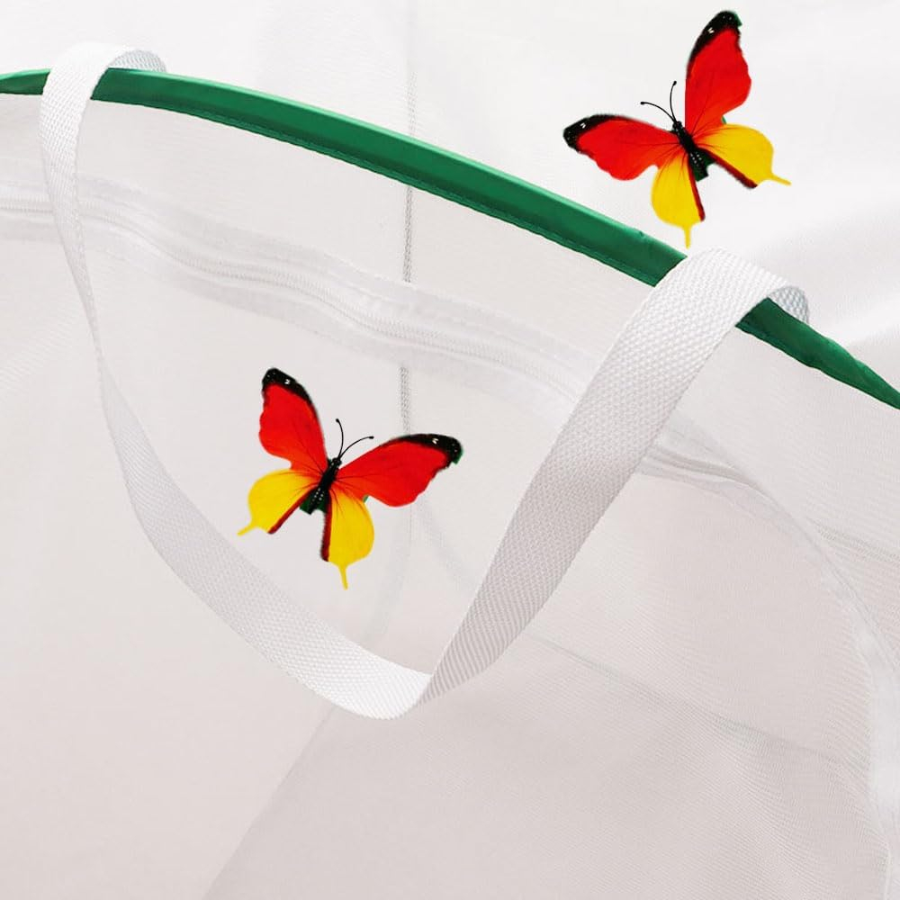 40&times;40&times;60Cm Foldable Mesh Butterfly Habitat Cage, Insect and Butterfly Habitat Cage, Stick Insect Enclosure, Portable Insect Terrarium with Viewing Window, Easy Storage and Transport(Green) image number 1