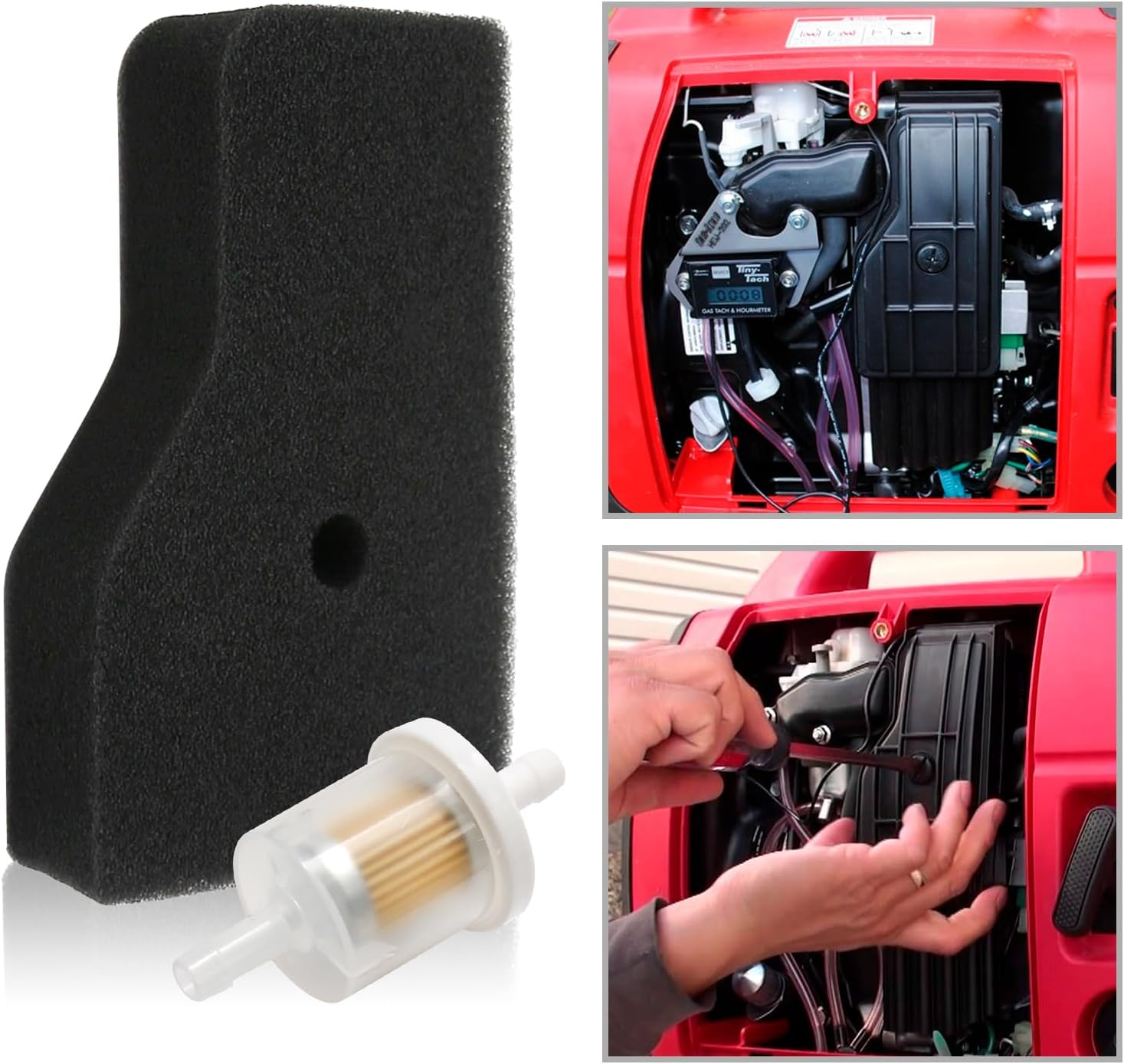 SYOWADA 17211-Z07-000 Air Filter Element 17218-Z07-000 Outer Filter Kit Replacement for Honda EU2000 Eu2000I EB2000 Eb2000I Eb2000It1 Eu2000It1 Eu2000Ik1 EU2200I Generators image number 1