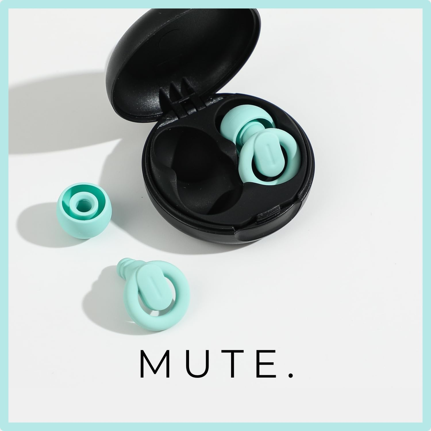 Mute.Produkten - Ear Plugs - Noise Reduction & Cancelling - SNR 33Db - Suitable for Sleep, Work, Travel, Flying, Music Concerts & More (Light Blue, One Size) image number 1