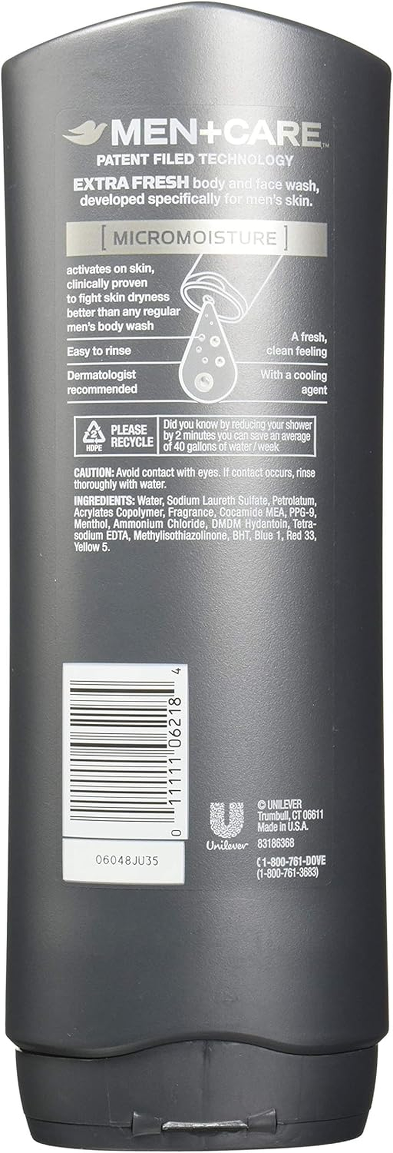 Dove Men +Care Body and Face Wash - Extra Fresh - 18 Oz - 2 Pk