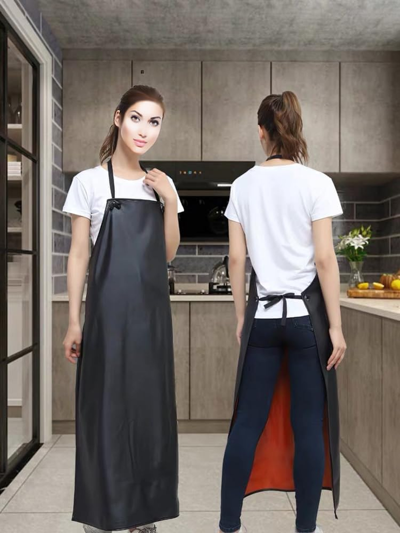 Waterproof Apron Rubber Vinyl, Heavy Duty 43" X 31" Plastic Apron Keeps You Clean and Dry When Dishwashing, Lab Work, Butcher image number 5