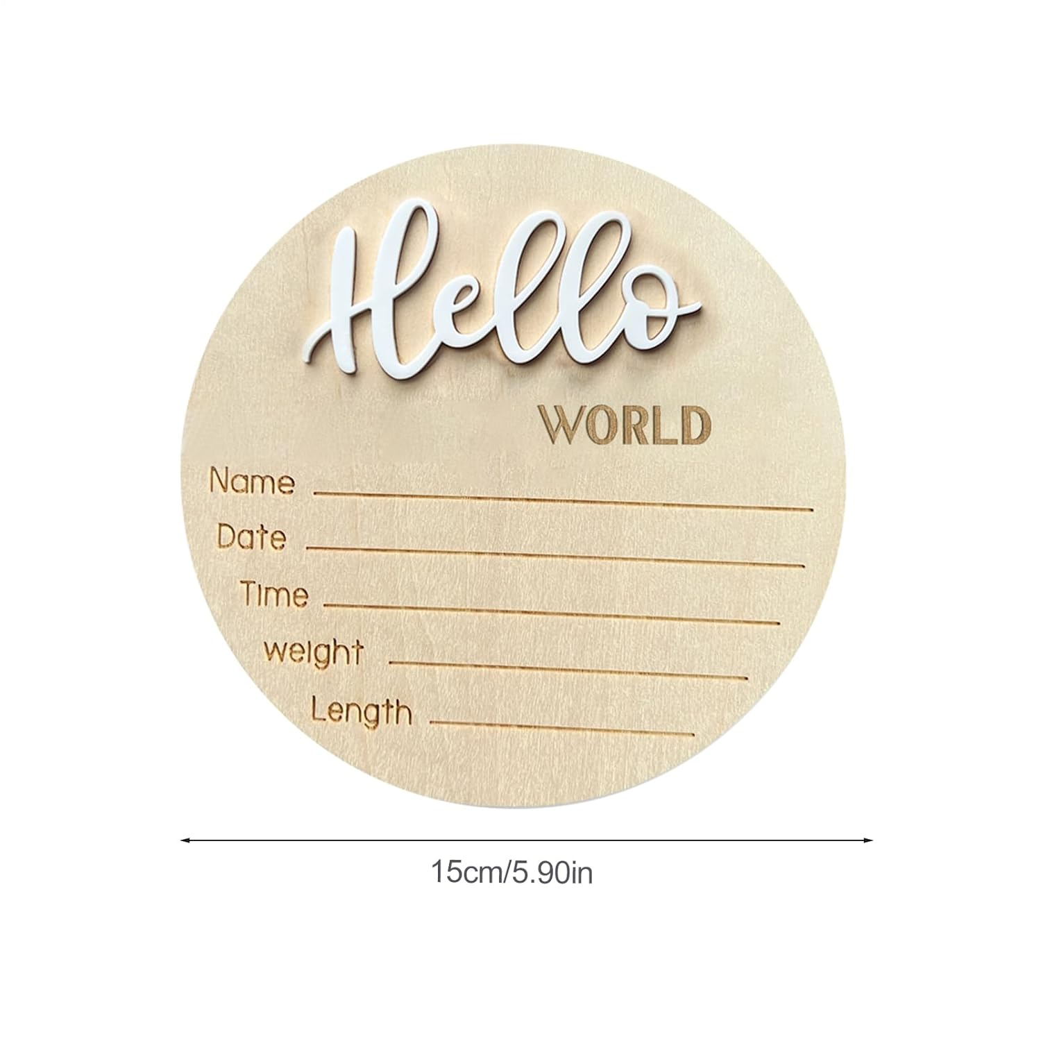 Baby Announcement Sign - Baby Sign, Welcome Plaquee | Personalized Wooden Baby Announcement Sign for Newborrn Birth Reveal, Nursery Wall Decor Photo Prop for Hospital Baby Shower Kids Room image number 1