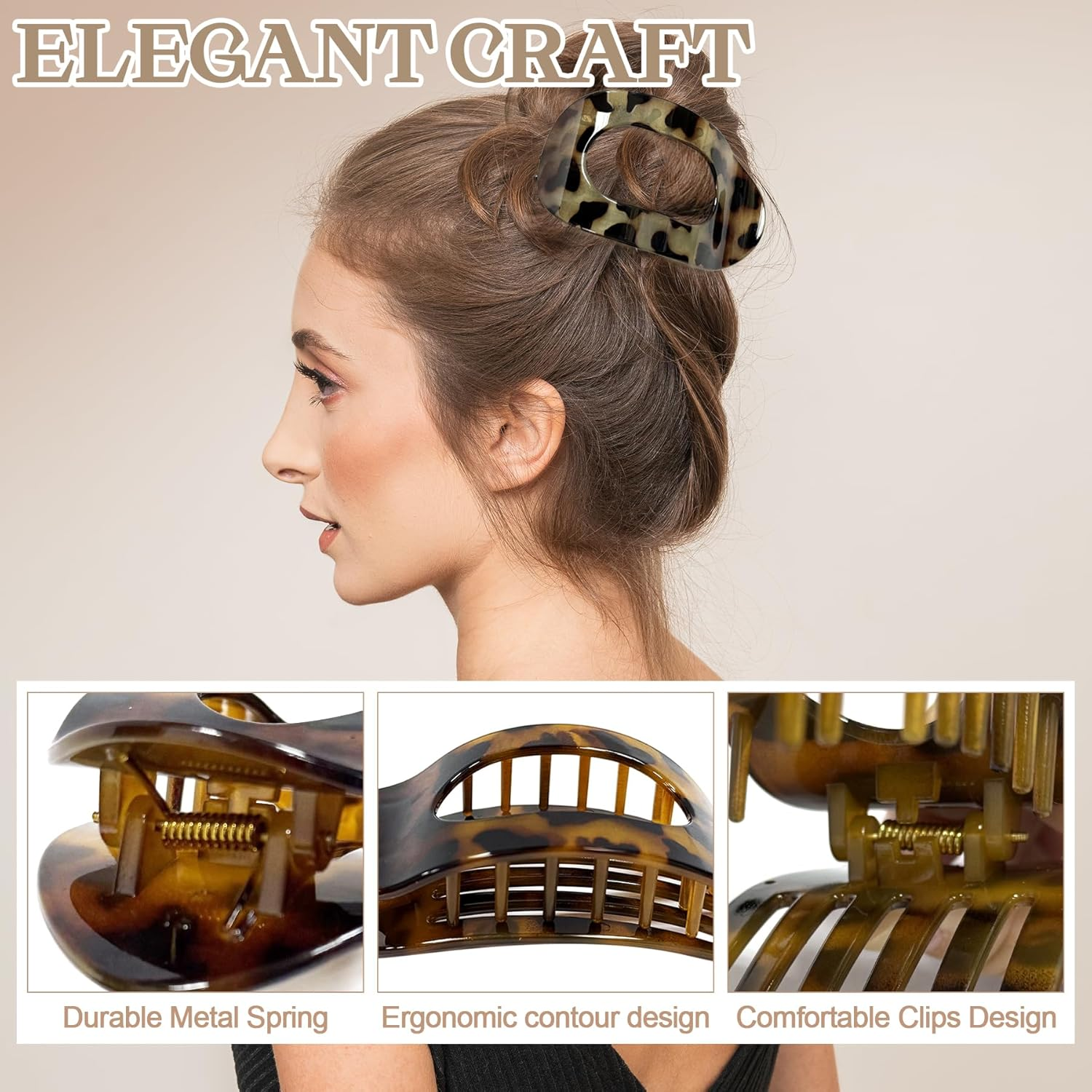 TZEKING Pack of 6 Hair Clips for Women, Flat Claw Clip, Hair Clips Women'S Thin Hair, Non-Slip Hair Clip, Strong Hold Side Hair Clips for Thick and Thin Hair image number 2