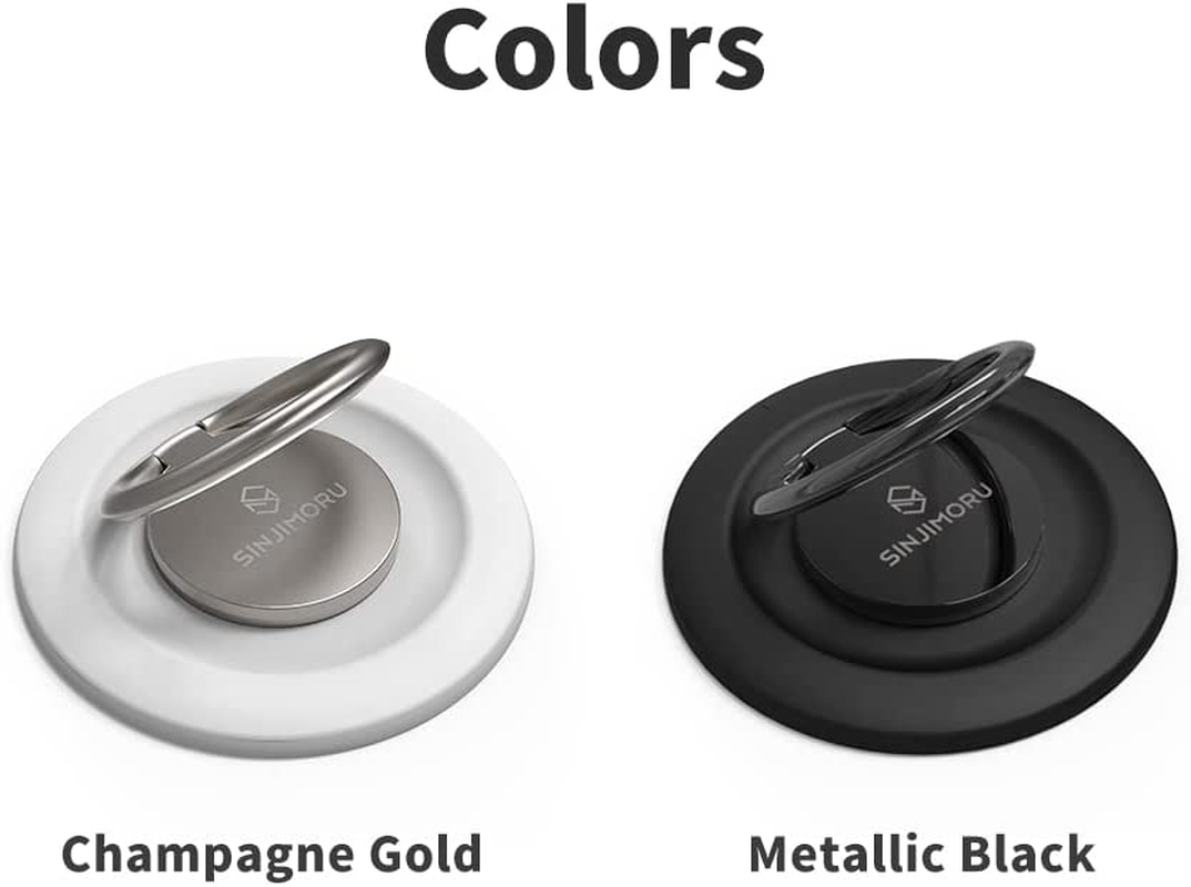 Sinjimoru Magnetic Iphone Ring, 360 Degree Rotation Phone Finger Grip for Apple Magsafe Ring Holder Compatible with Iphone 17 16 15 14 13 12 Series. M-Ringo Metallic Black image number 5